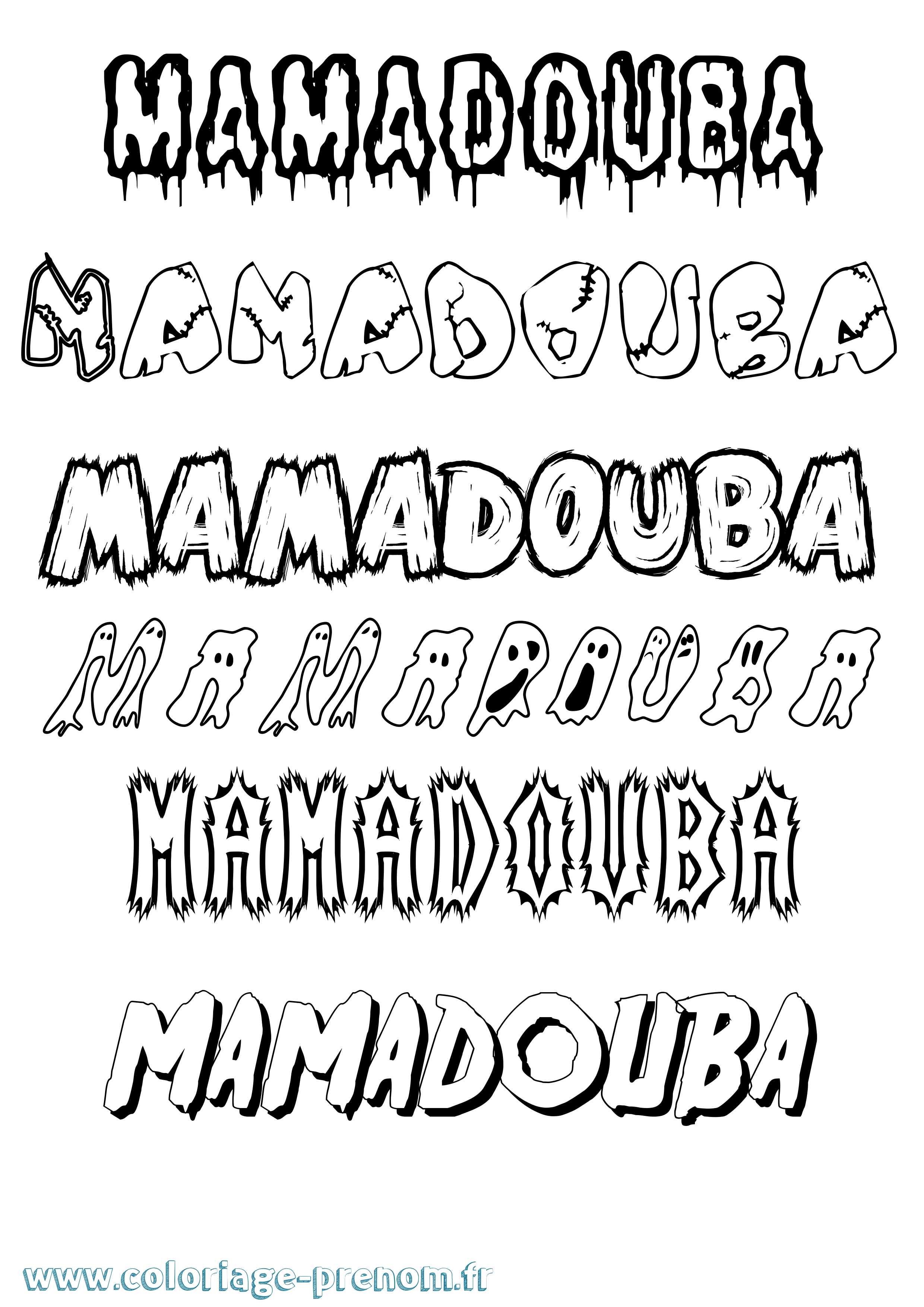 Coloriage Mamadouba Frisson Coloriage prénom Mamadouba Frisson