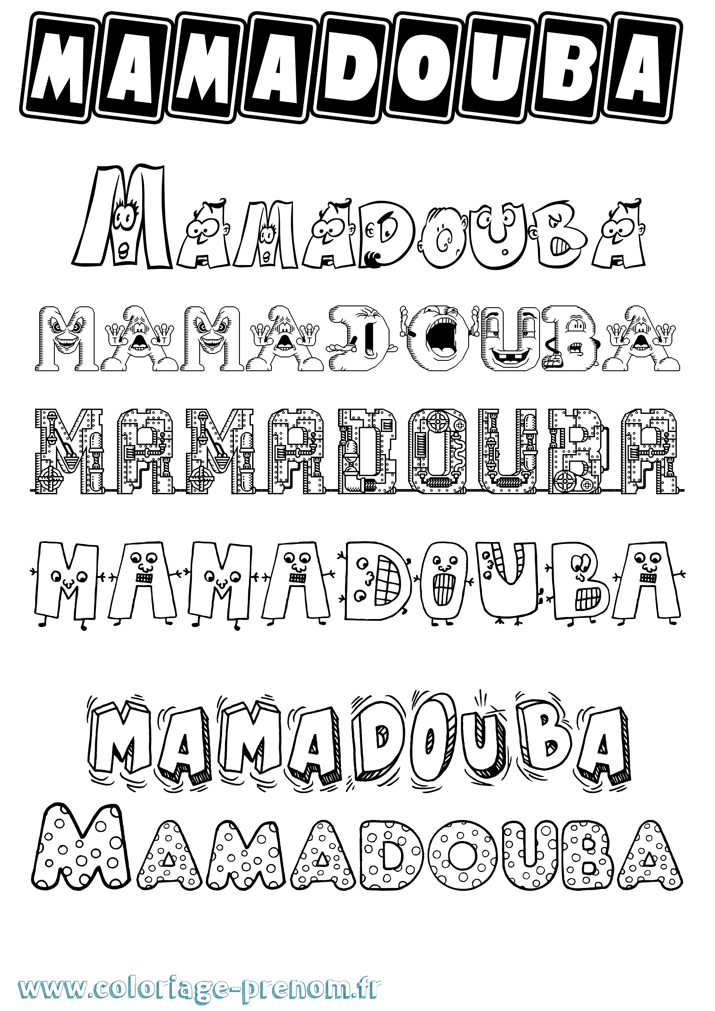 Coloriage Mamadouba Fun Coloriage prénom Mamadouba Fun
