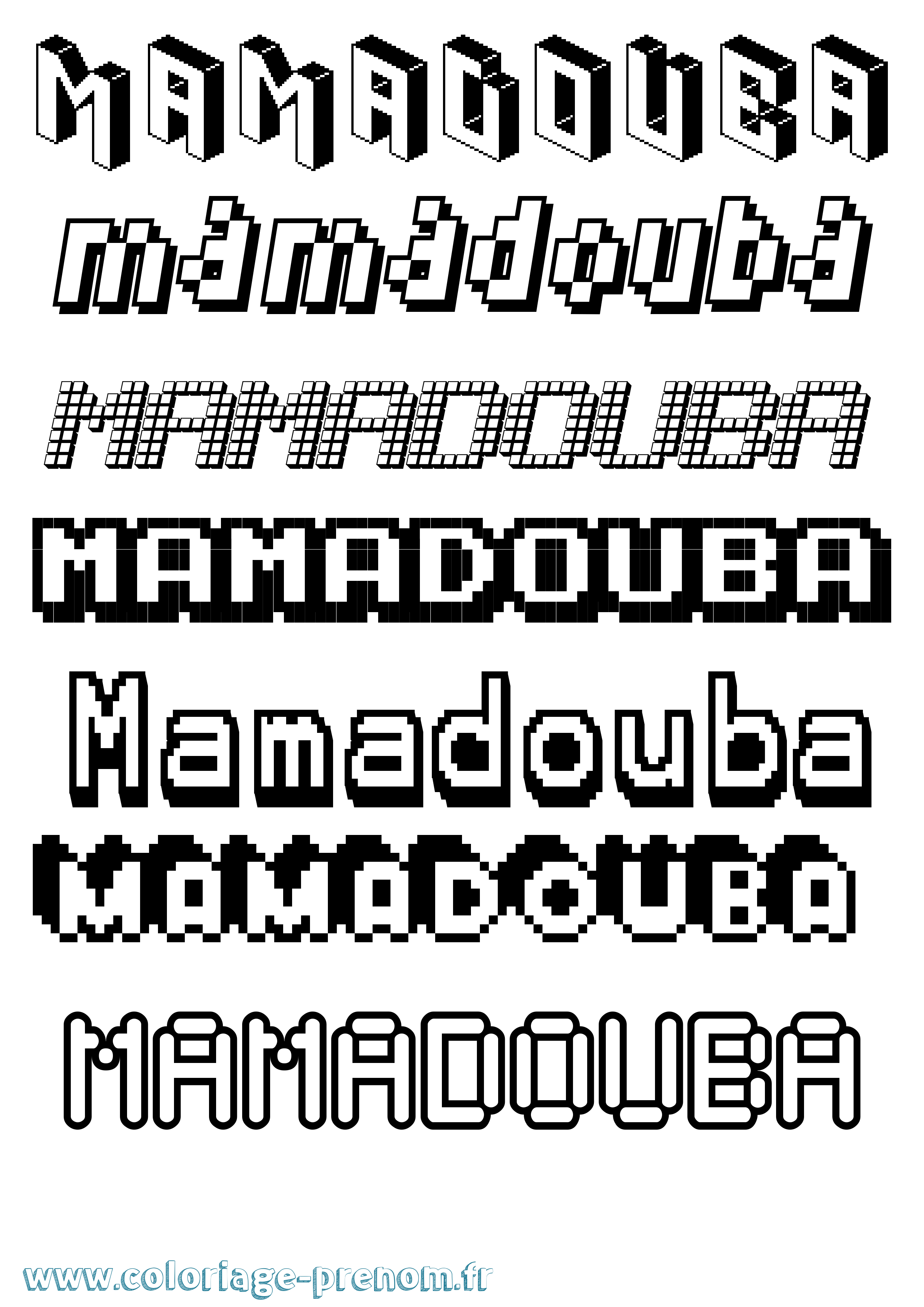 Coloriage Mamadouba Pixel Coloriage prénom Mamadouba Pixel