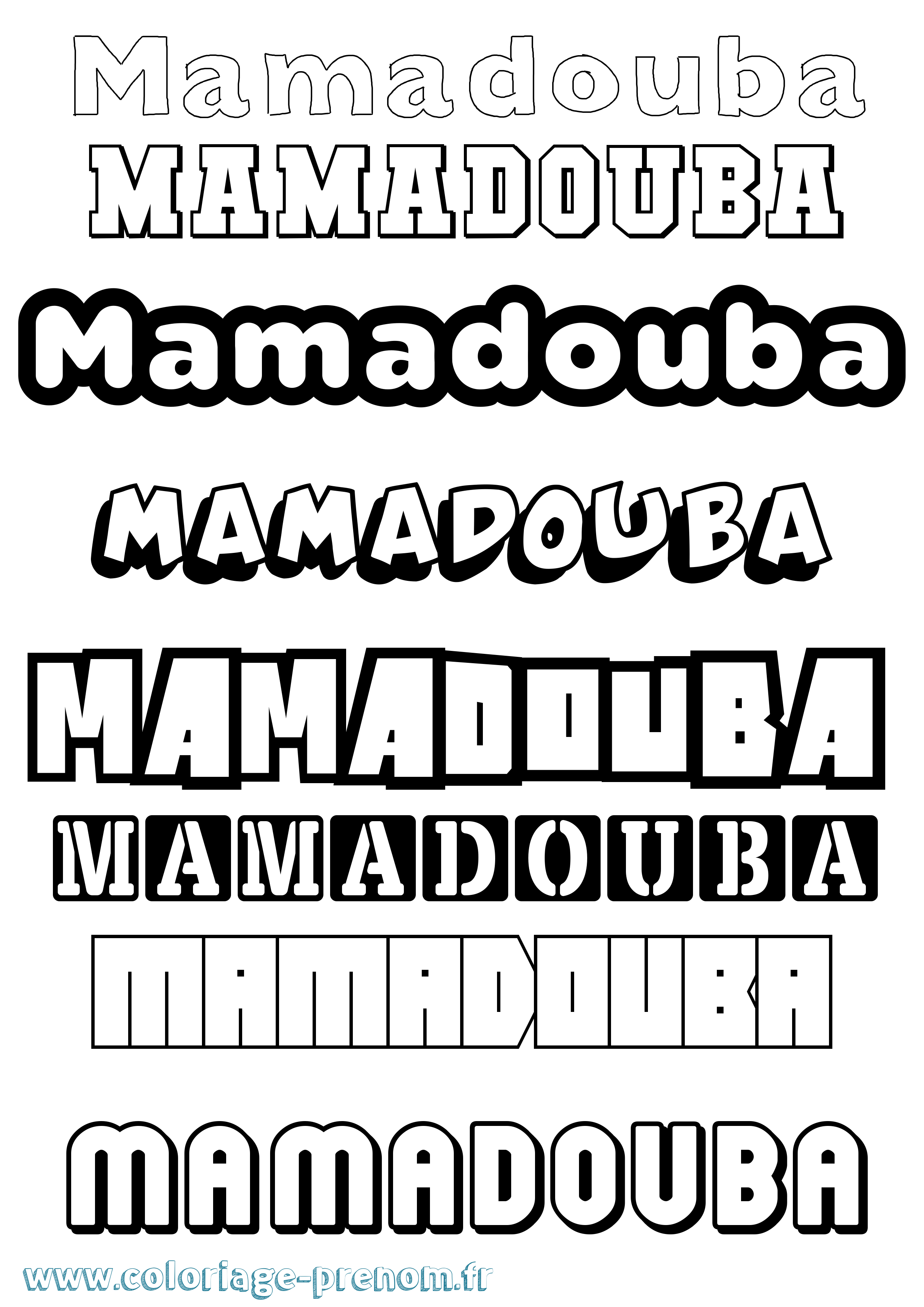 Coloriage Mamadouba Simple Coloriage prénom Mamadouba Simple