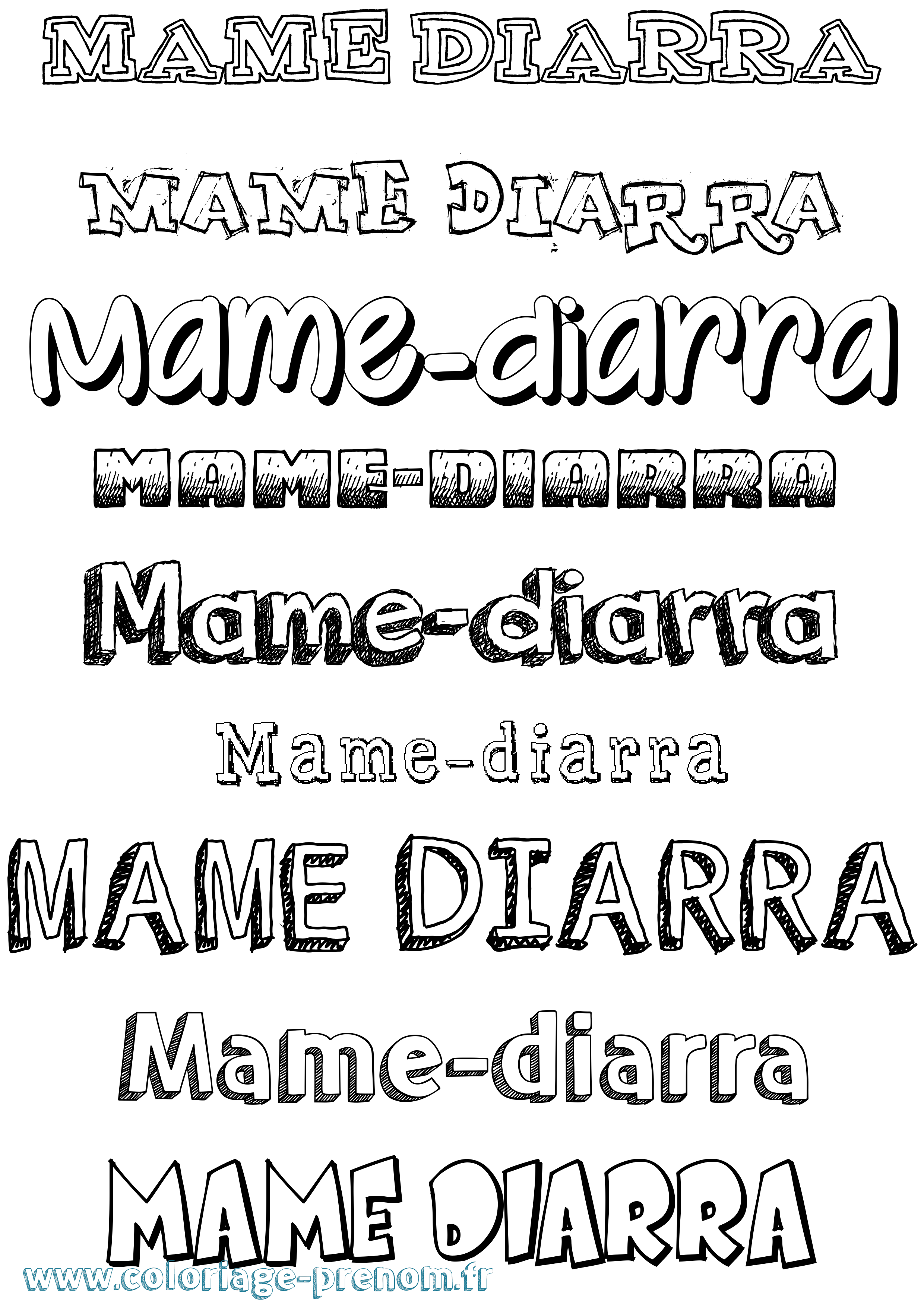 Coloriage Mame-Diarra Dessiné Coloriage prénom Mame-Diarra Dessiné