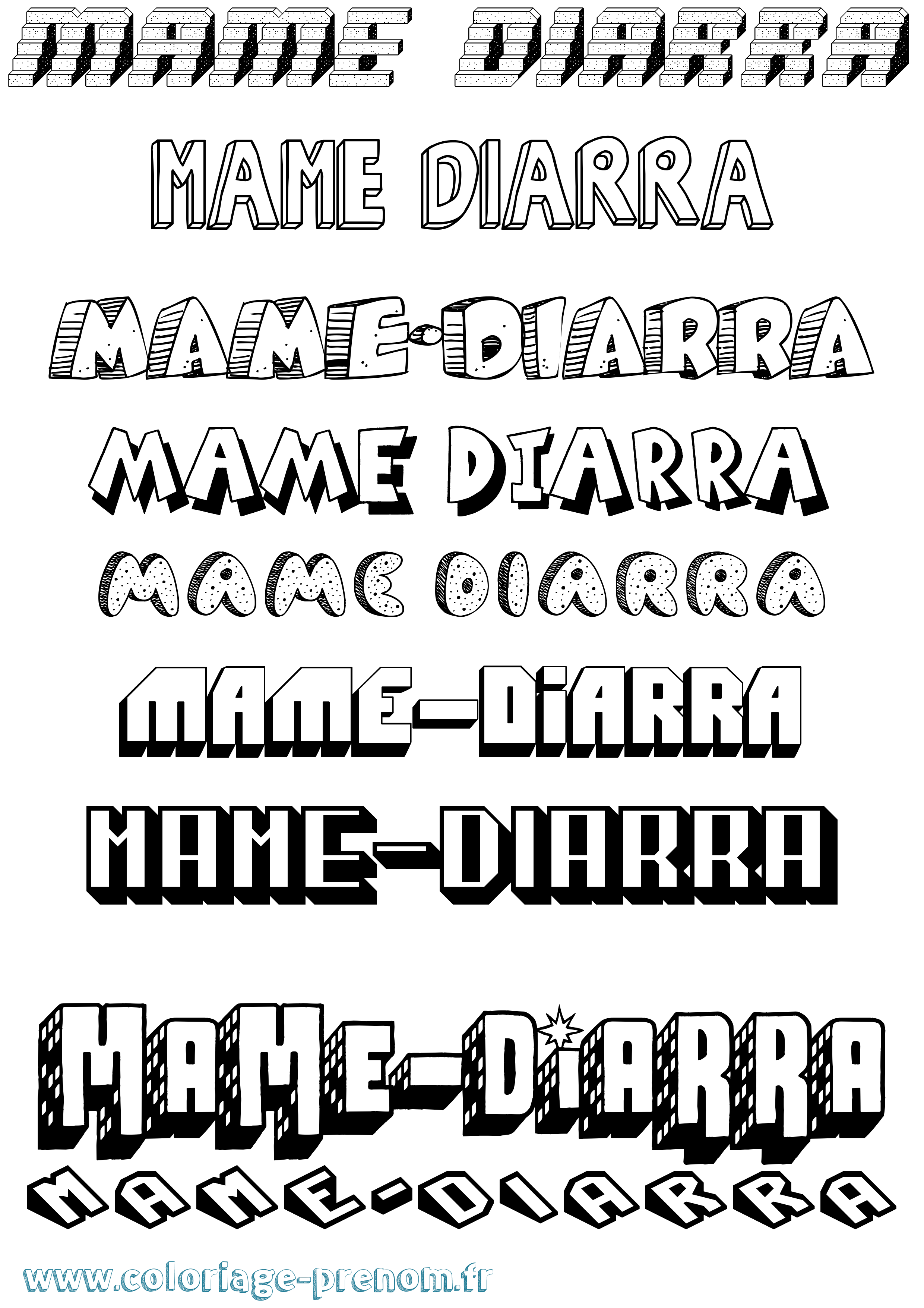 Coloriage Mame-Diarra Effet 3D Coloriage prénom Mame-Diarra Effet 3D