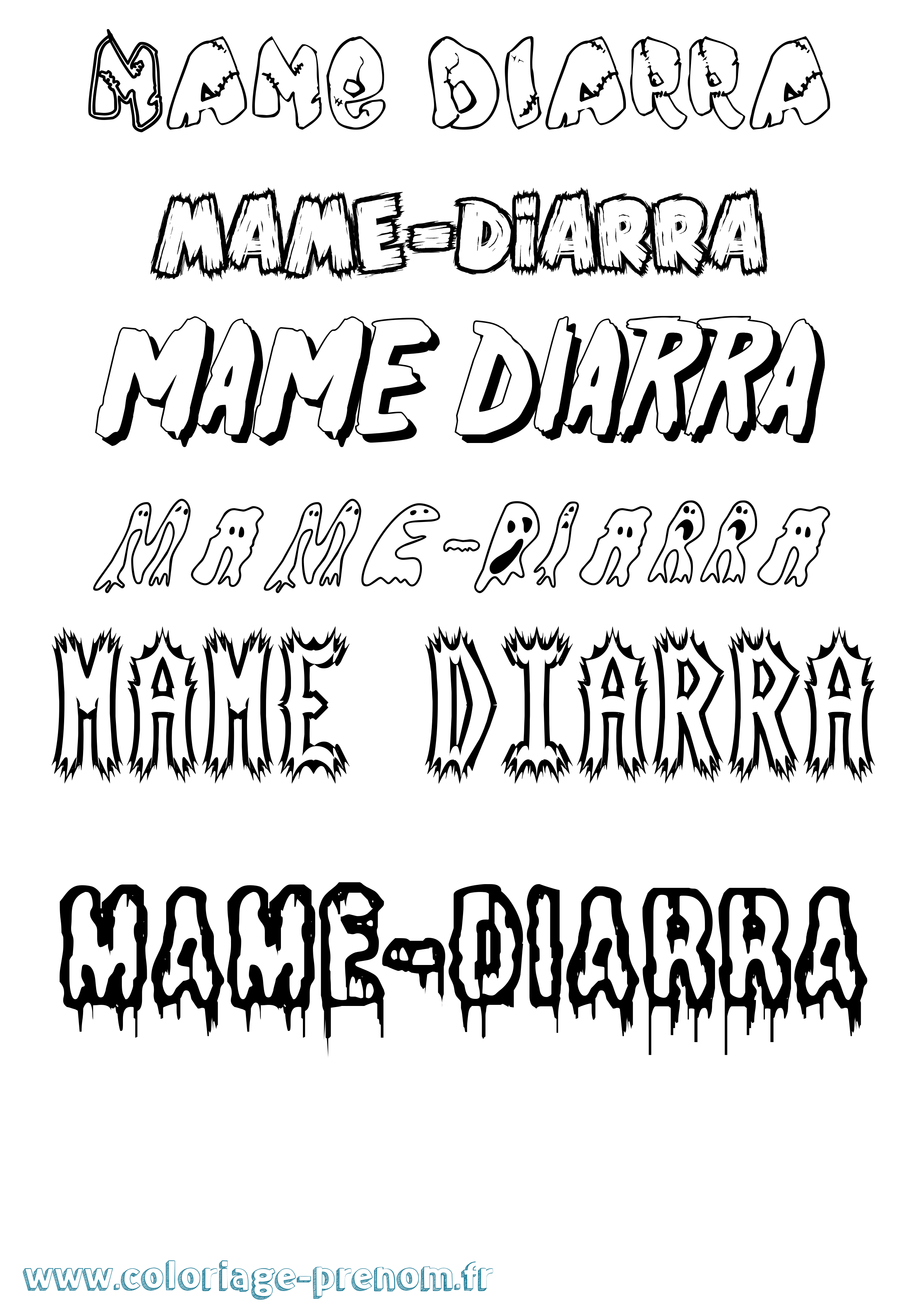 Coloriage Mame-Diarra Frisson Coloriage prénom Mame-Diarra Frisson