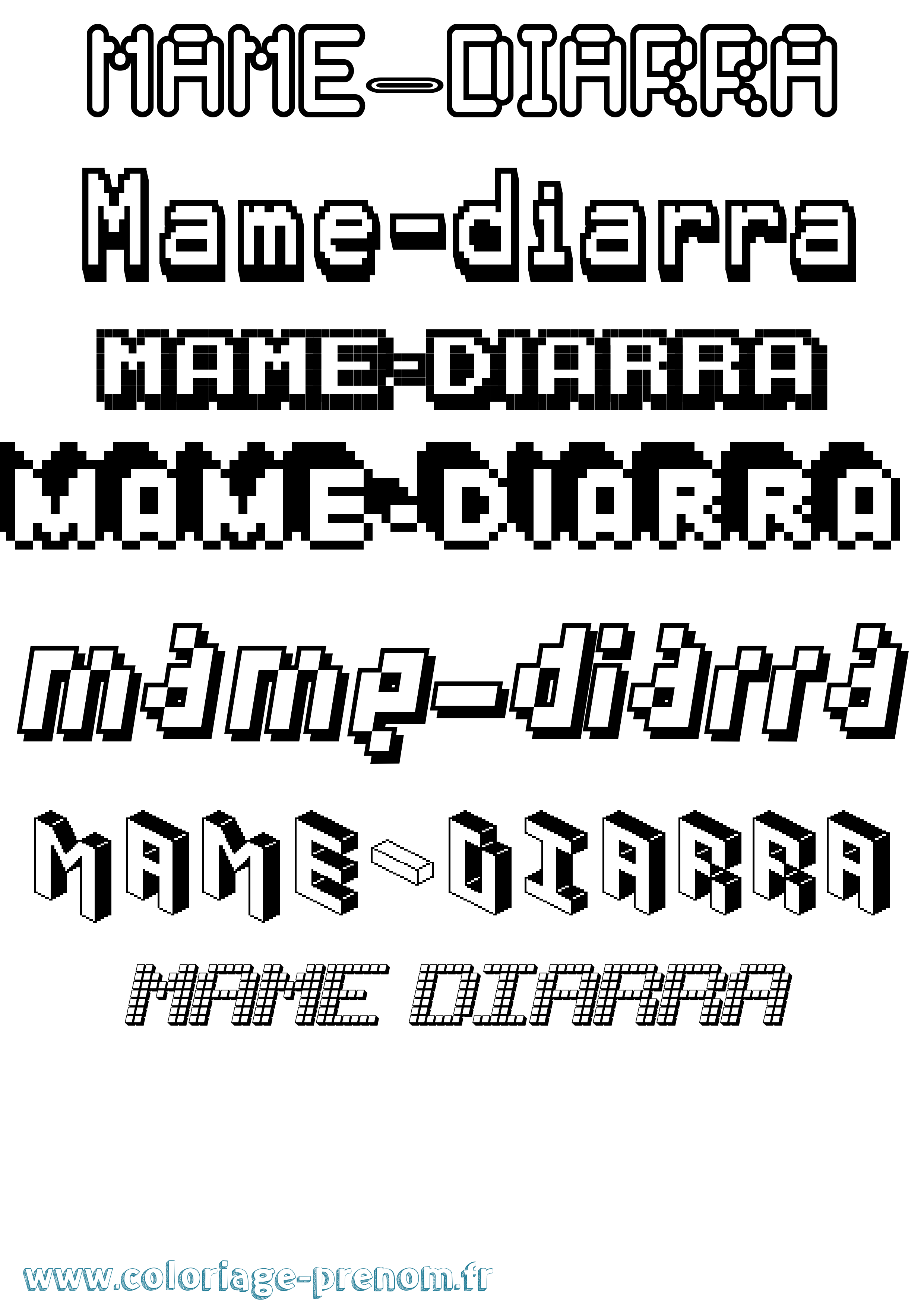 Coloriage Mame-Diarra Pixel Coloriage prénom Mame-Diarra Pixel