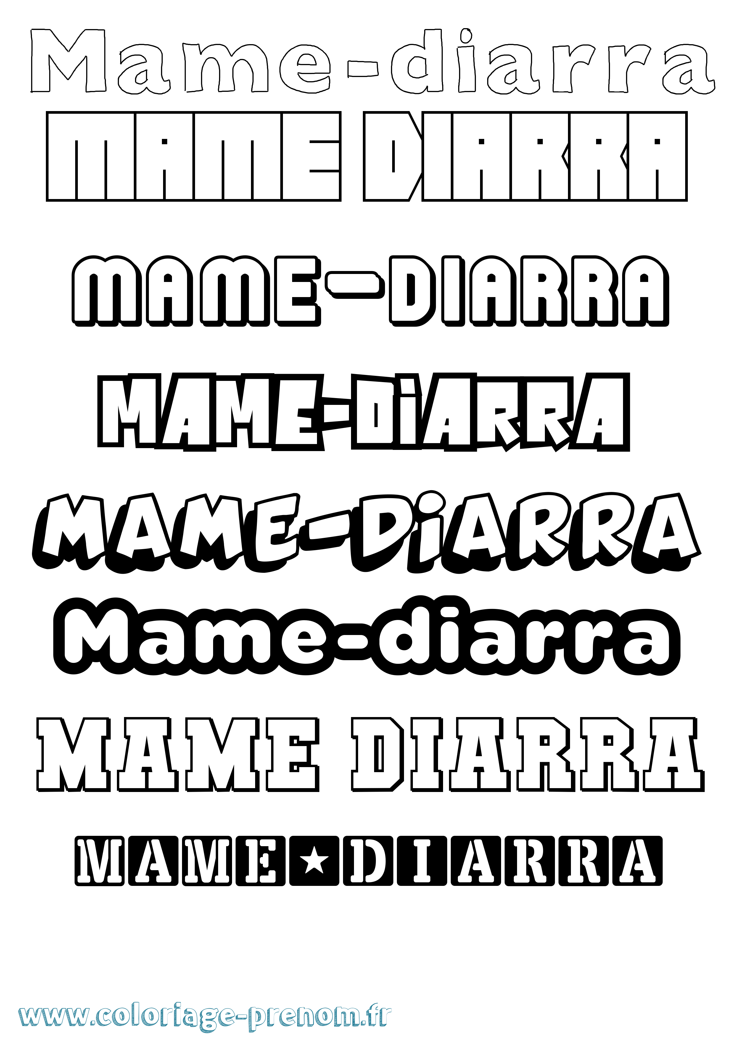 Coloriage Mame-Diarra Simple Coloriage prénom Mame-Diarra Simple