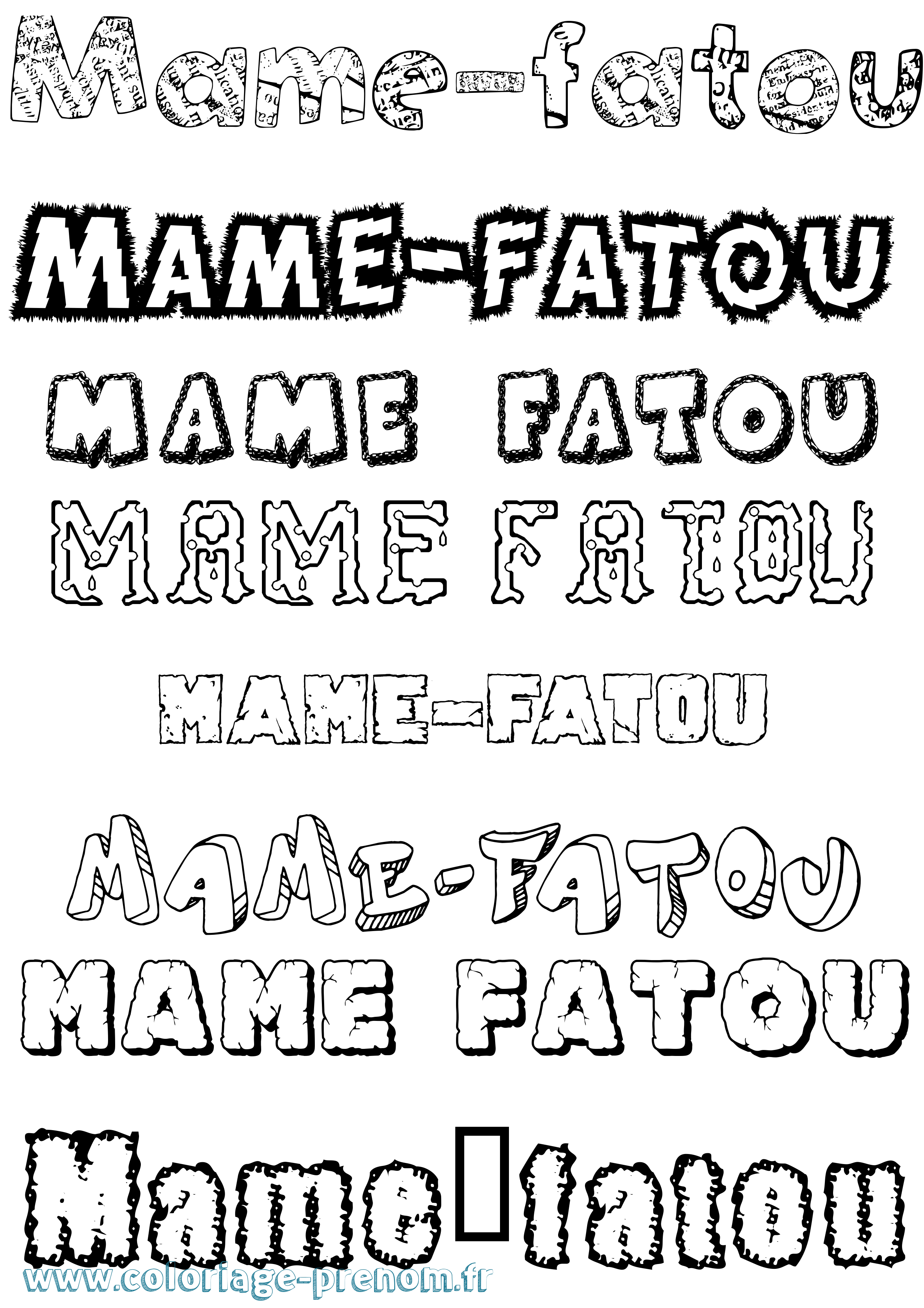 Coloriage Mame-Fatou Destructuré Coloriage prénom Mame-Fatou Destructuré