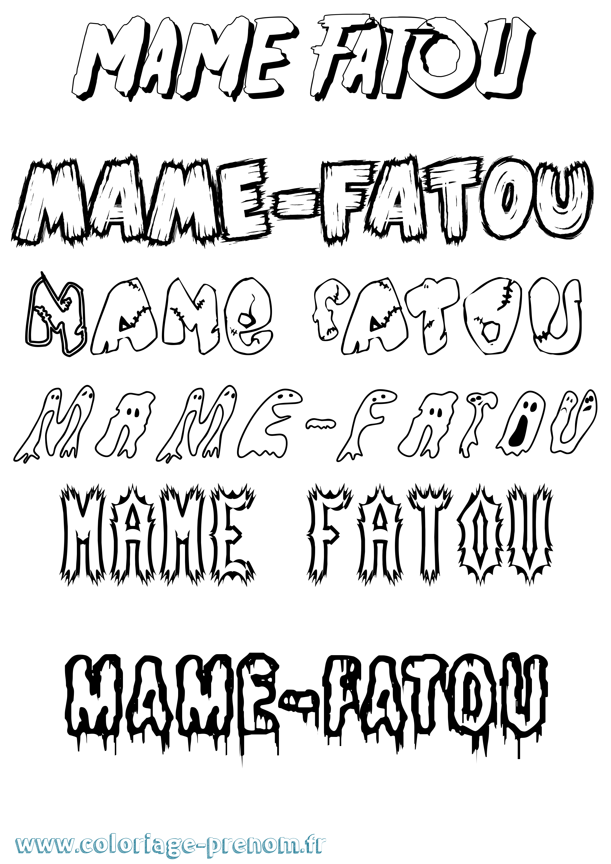 Coloriage Mame-Fatou Frisson Coloriage prénom Mame-Fatou Frisson