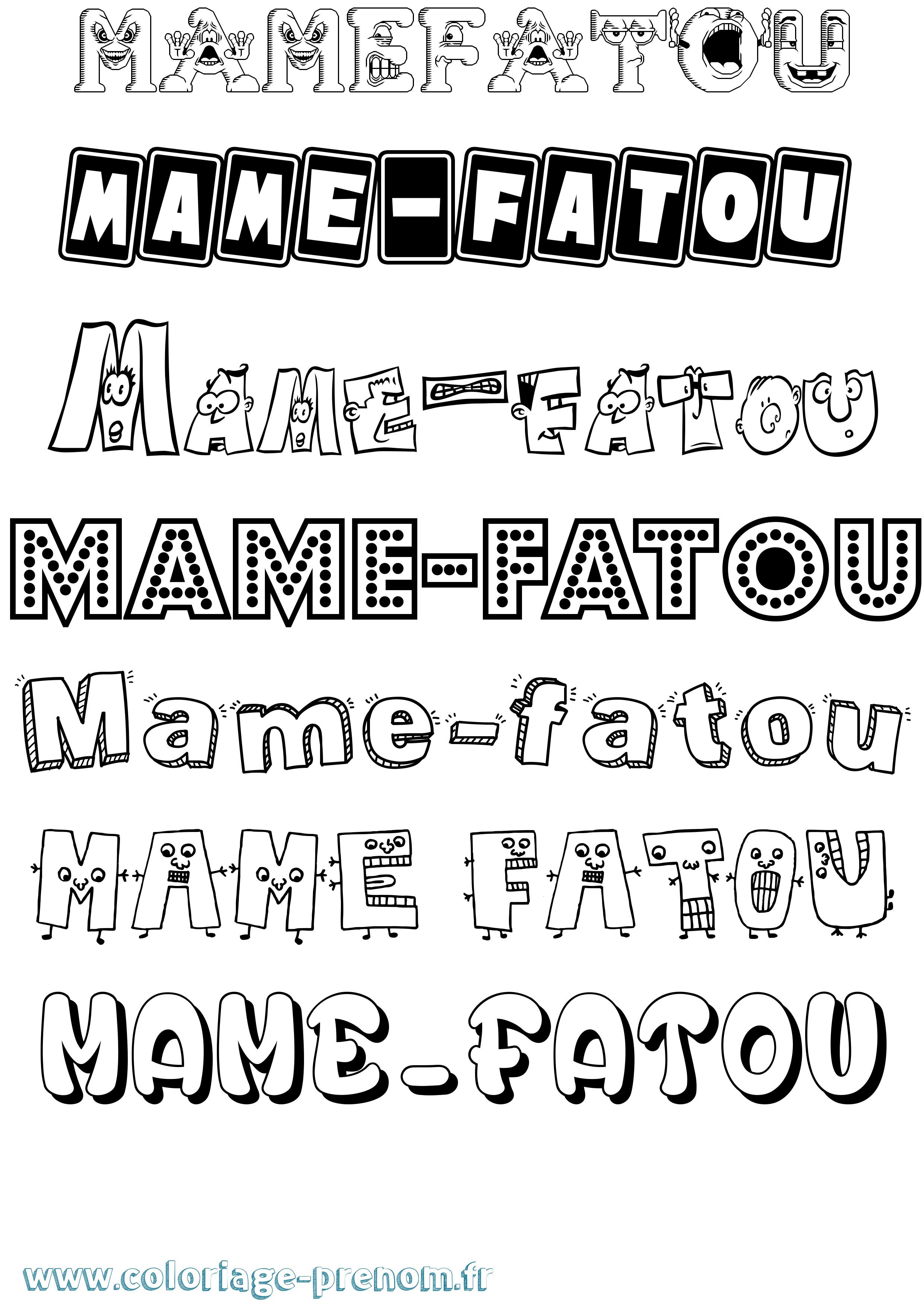 Coloriage Mame-Fatou Fun Coloriage prénom Mame-Fatou Fun