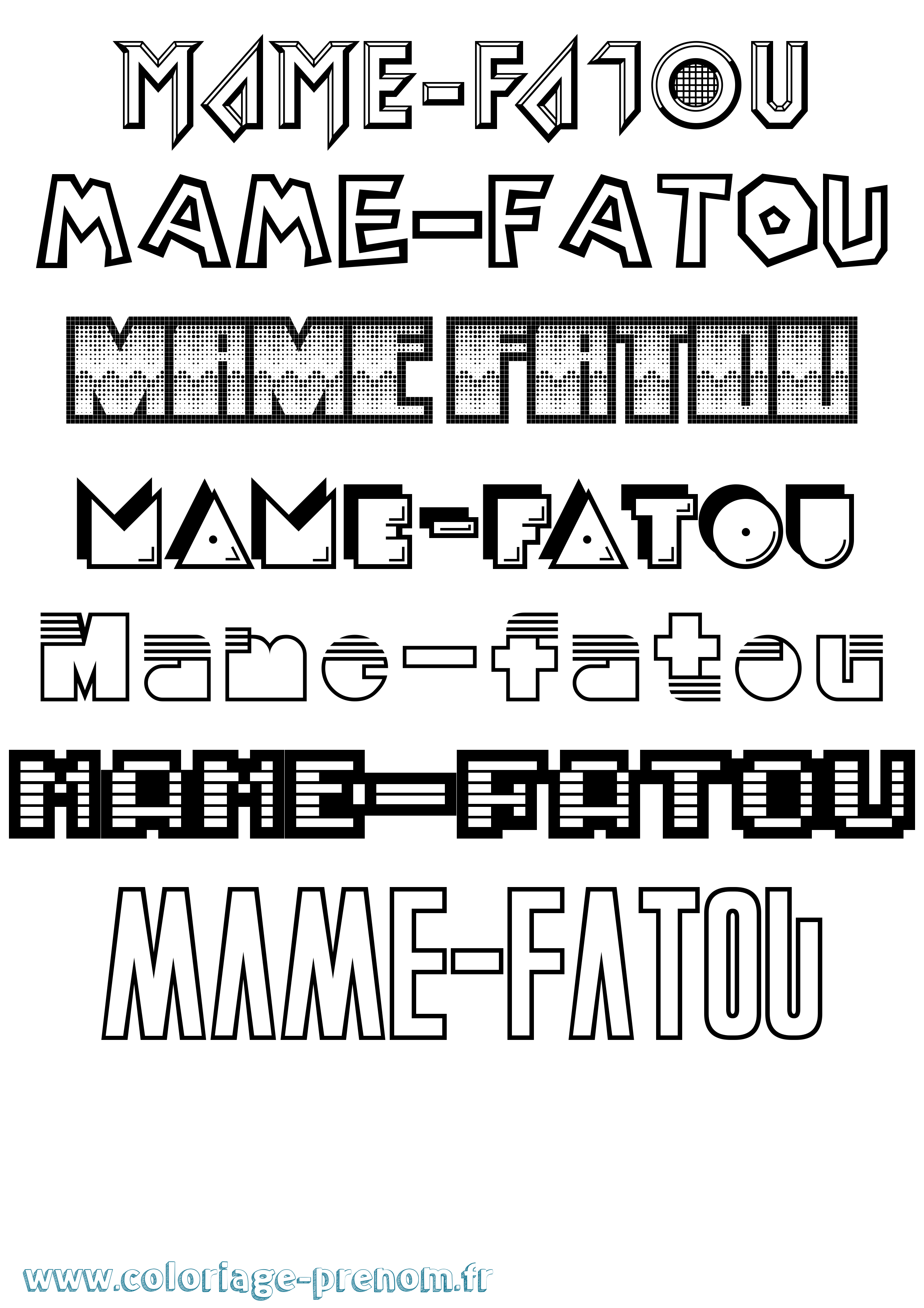Coloriage Mame-Fatou Jeux Vidéos Coloriage prénom Mame-Fatou Jeux Vidéos