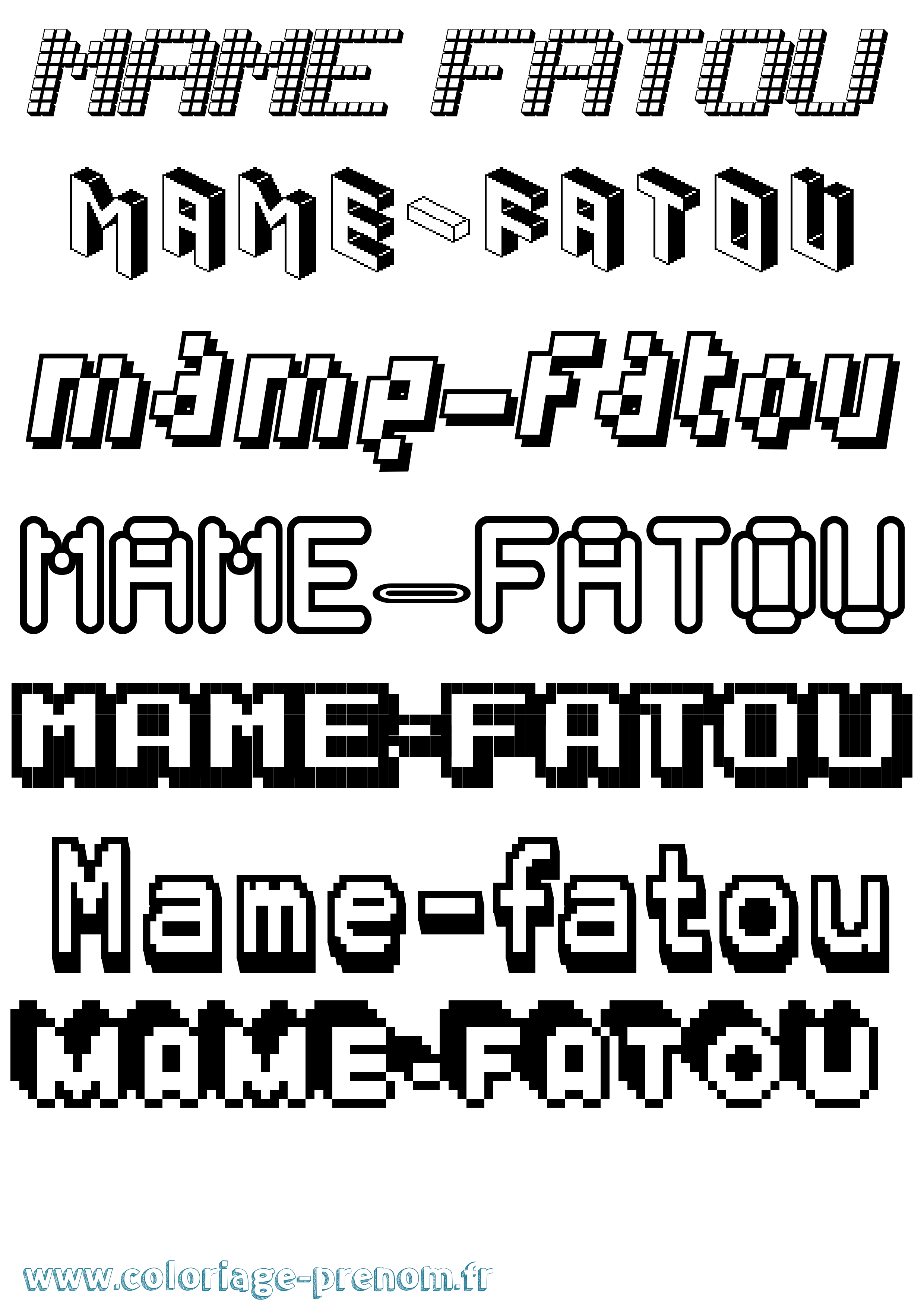 Coloriage Mame-Fatou Pixel Coloriage prénom Mame-Fatou Pixel