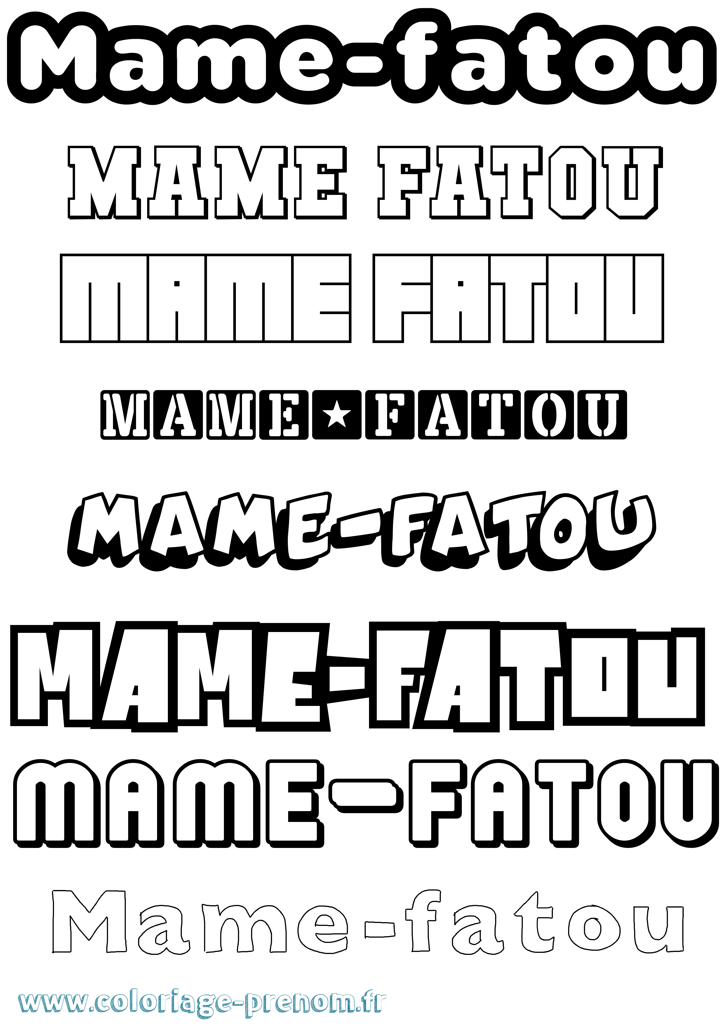 Coloriage Mame-Fatou Simple Coloriage prénom Mame-Fatou Simple