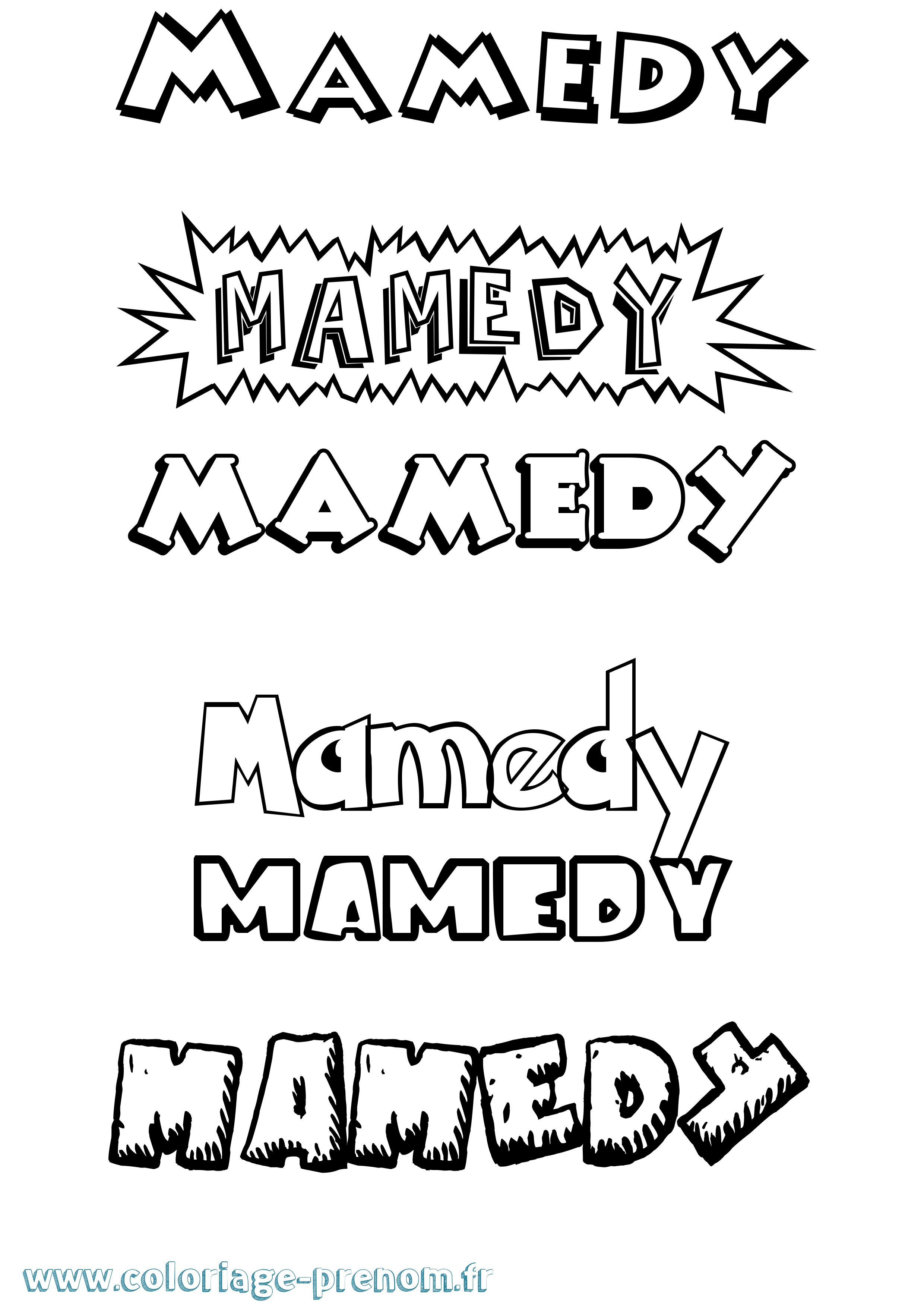 Coloriage Mamedy Dessin Animé Coloriage prénom Mamedy Dessin Animé