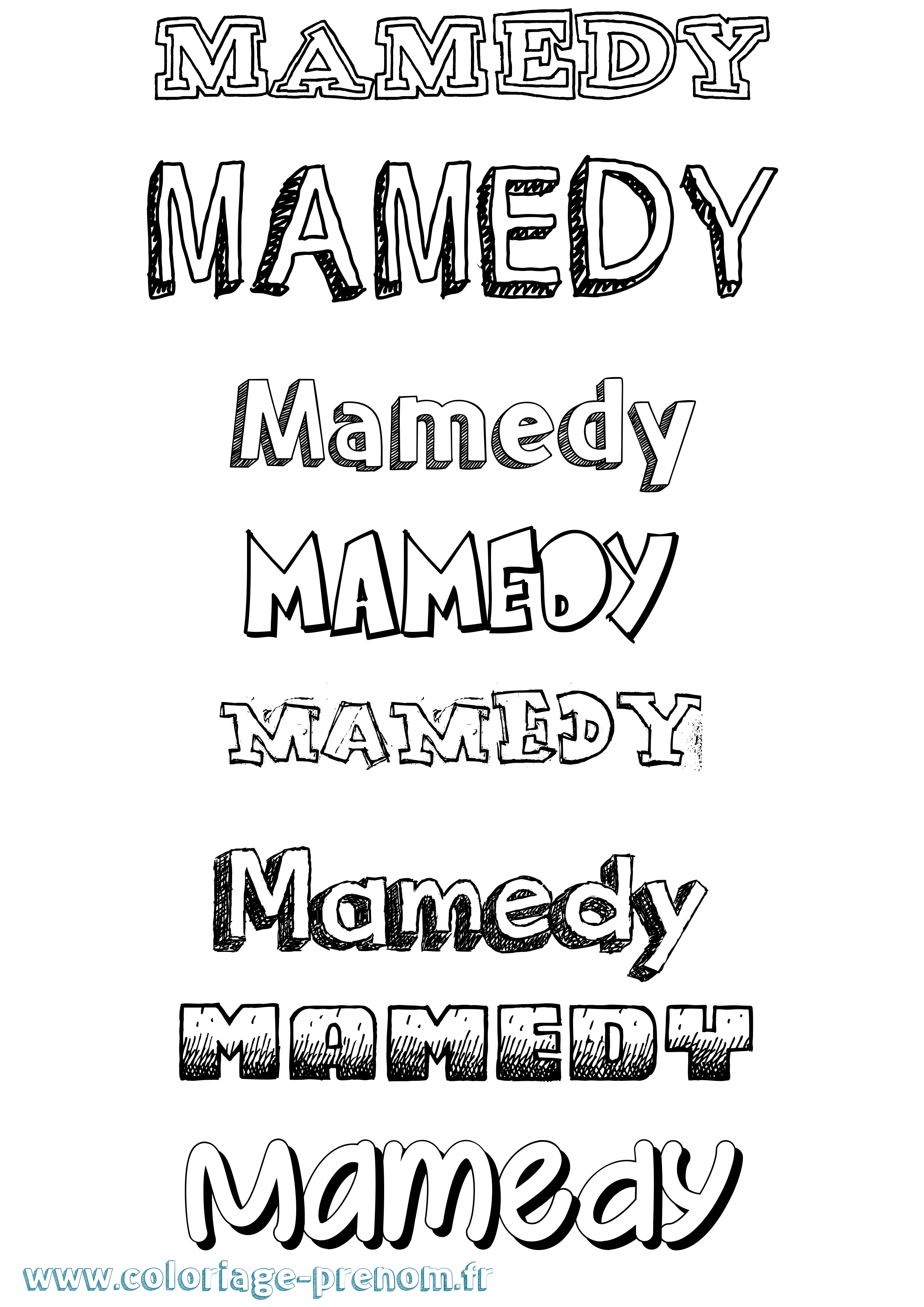 Coloriage Mamedy Dessiné Coloriage prénom Mamedy Dessiné