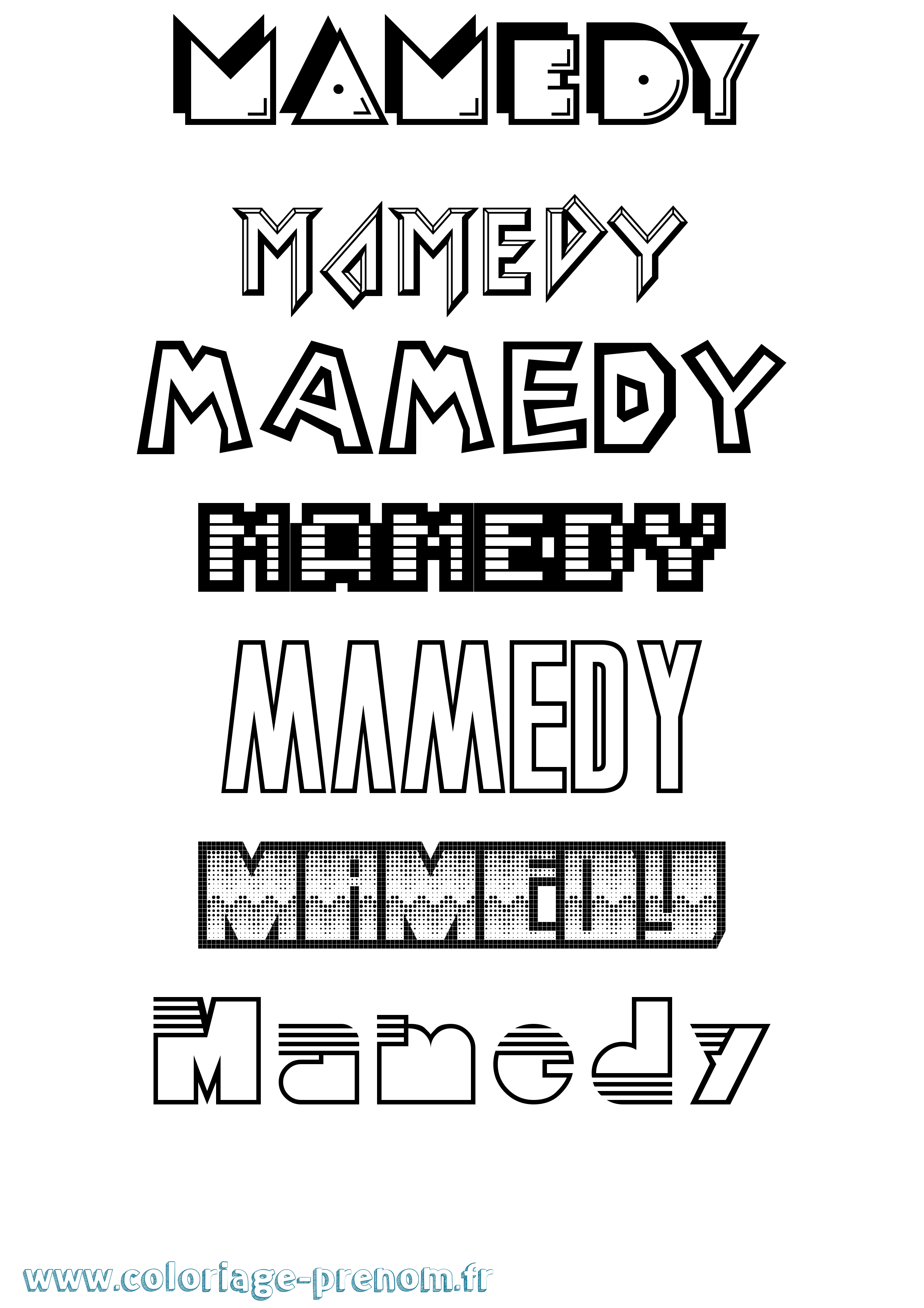 Coloriage Mamedy Jeux Vidéos Coloriage prénom Mamedy Jeux Vidéos