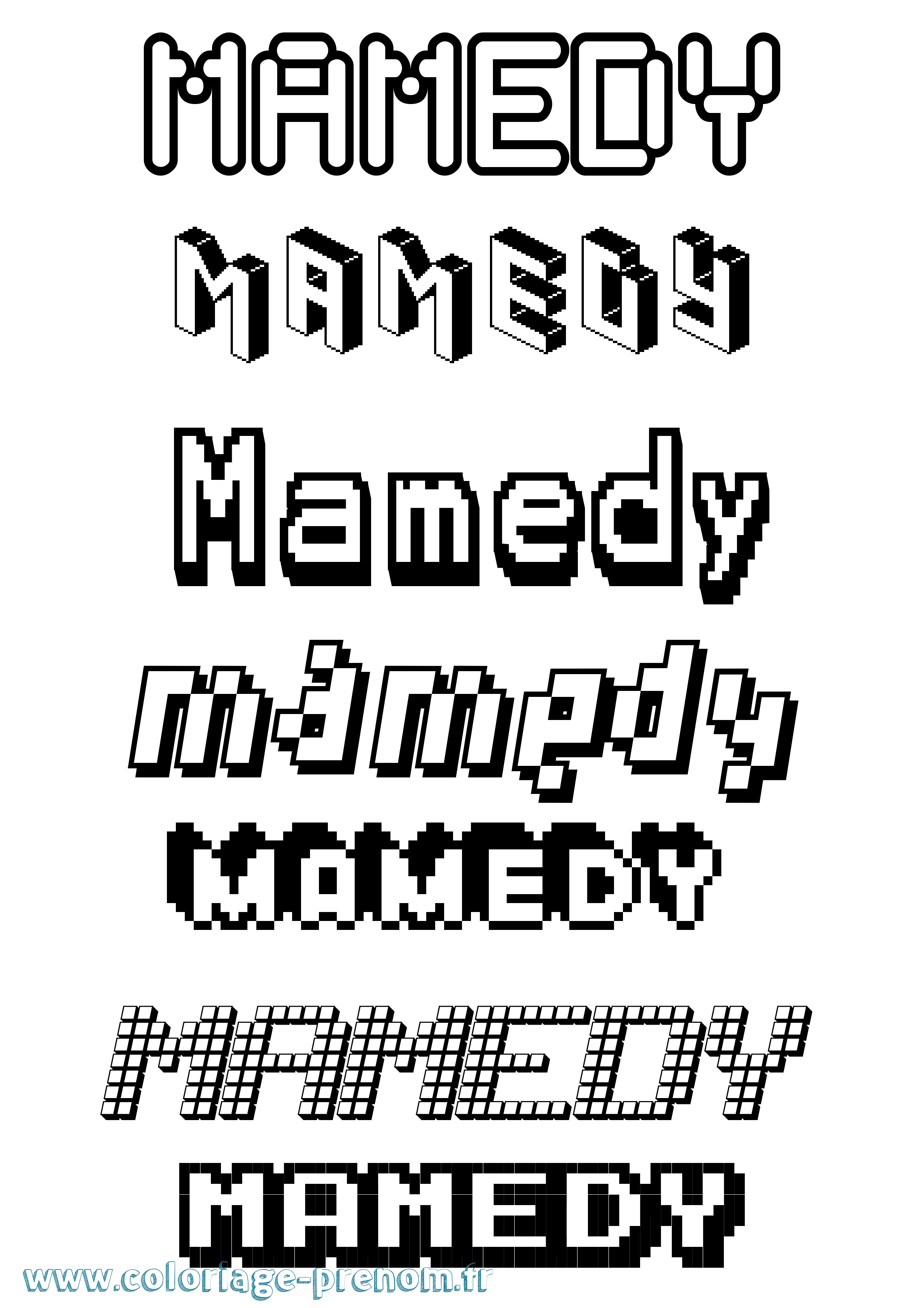 Coloriage Mamedy Pixel Coloriage prénom Mamedy Pixel