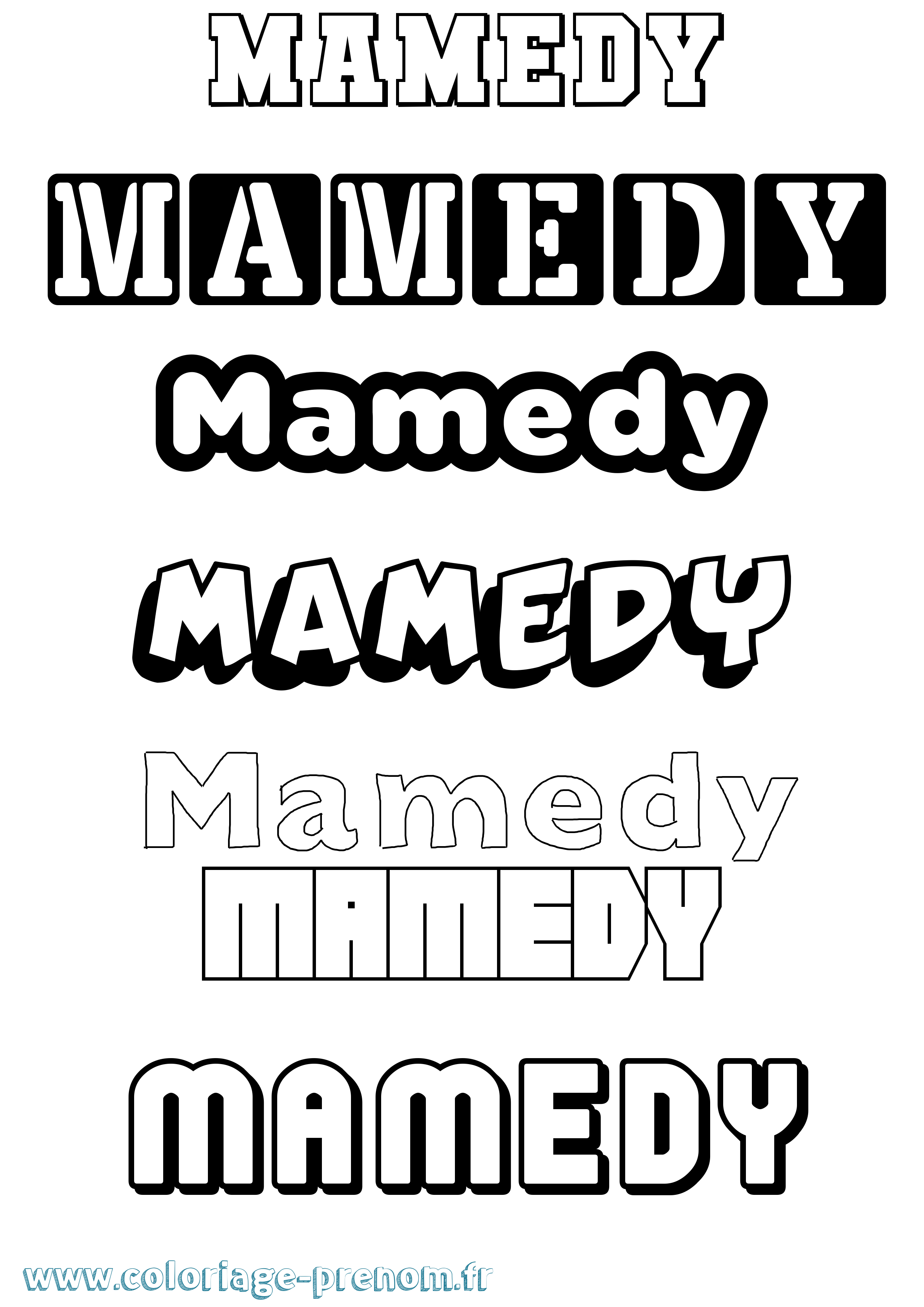 Coloriage Mamedy Simple Coloriage prénom Mamedy Simple