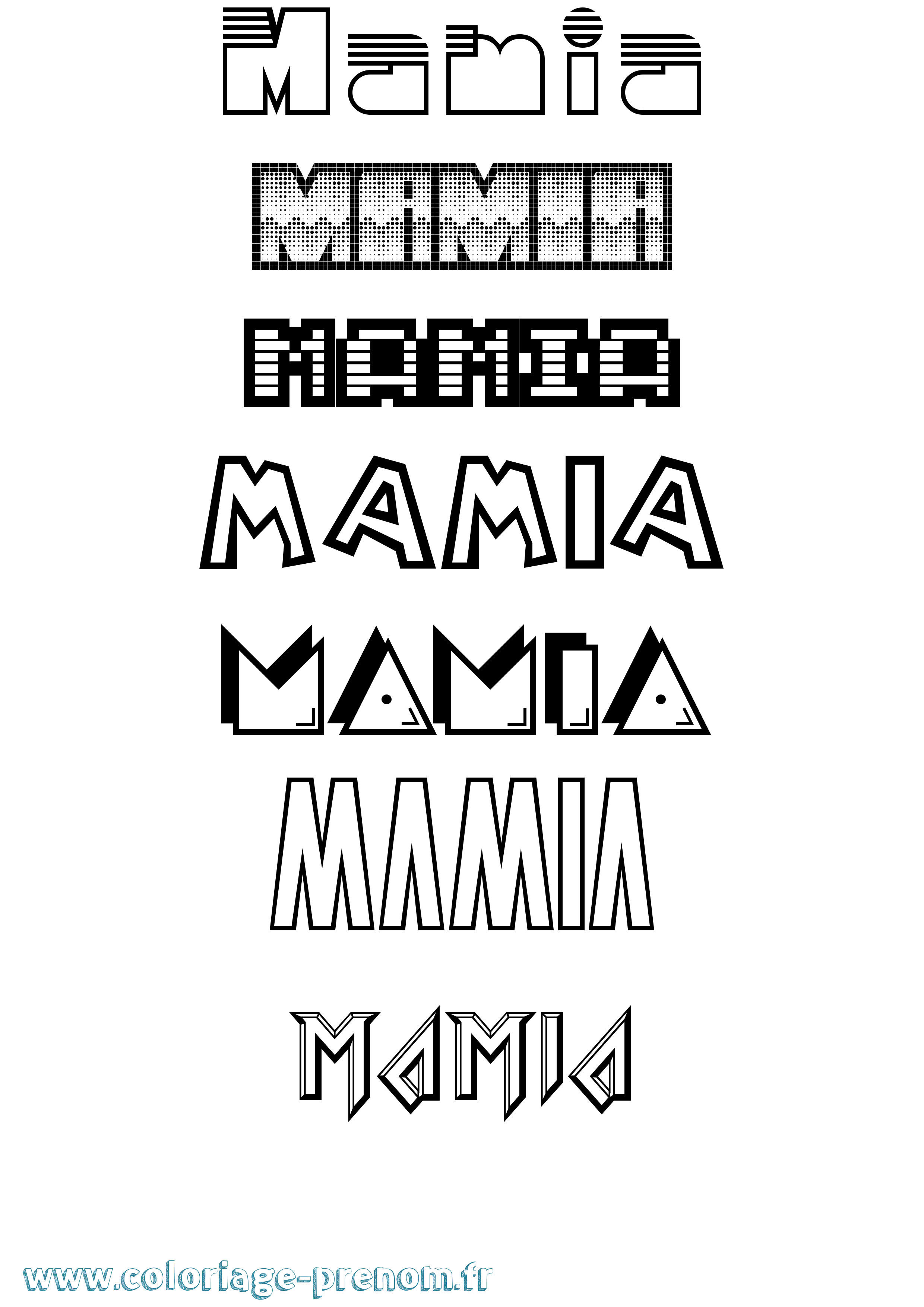 Coloriage Mamia Jeux Vidéos Coloriage prénom Mamia Jeux Vidéos