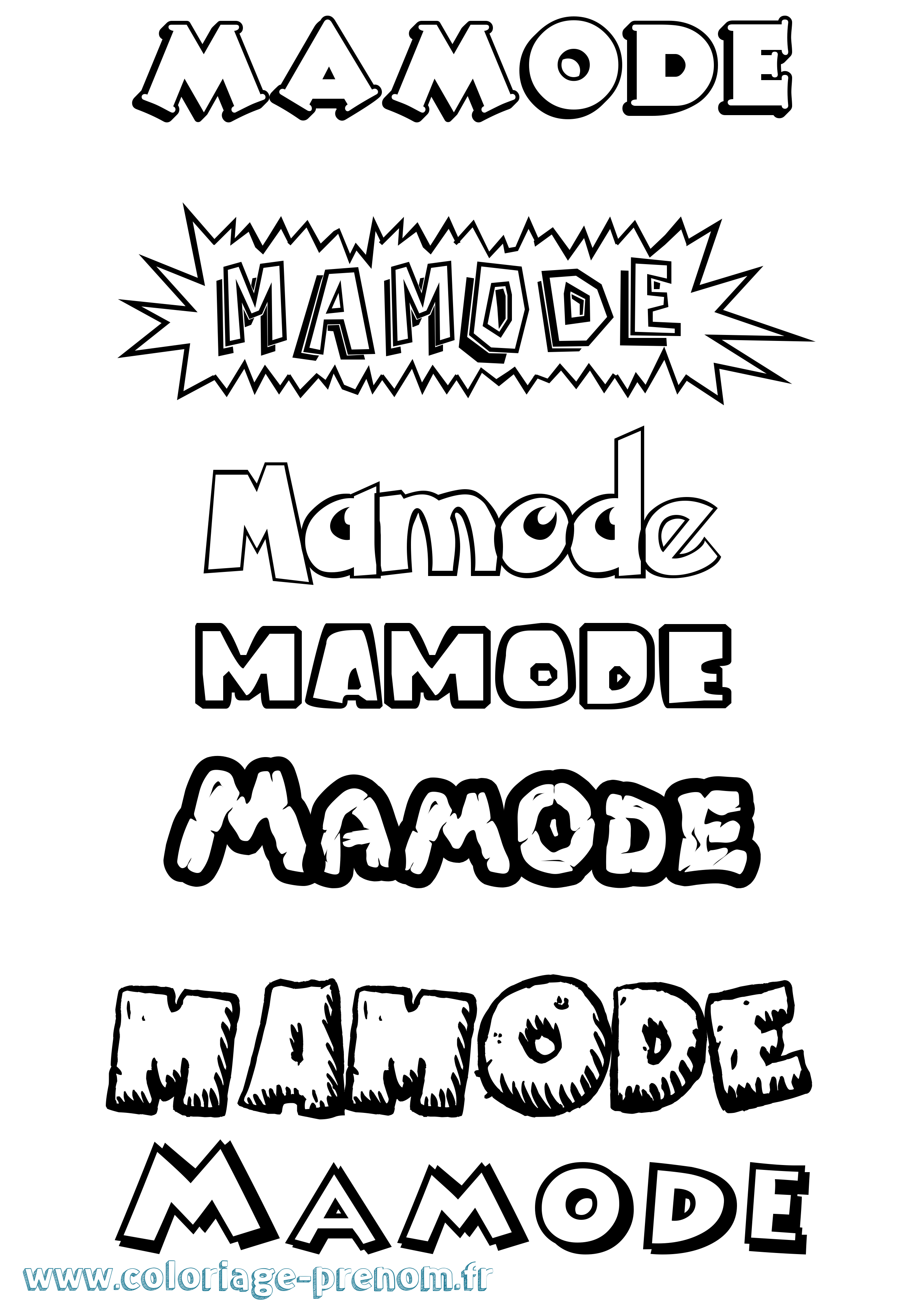 Coloriage Mamode Dessin Animé Coloriage prénom Mamode Dessin Animé