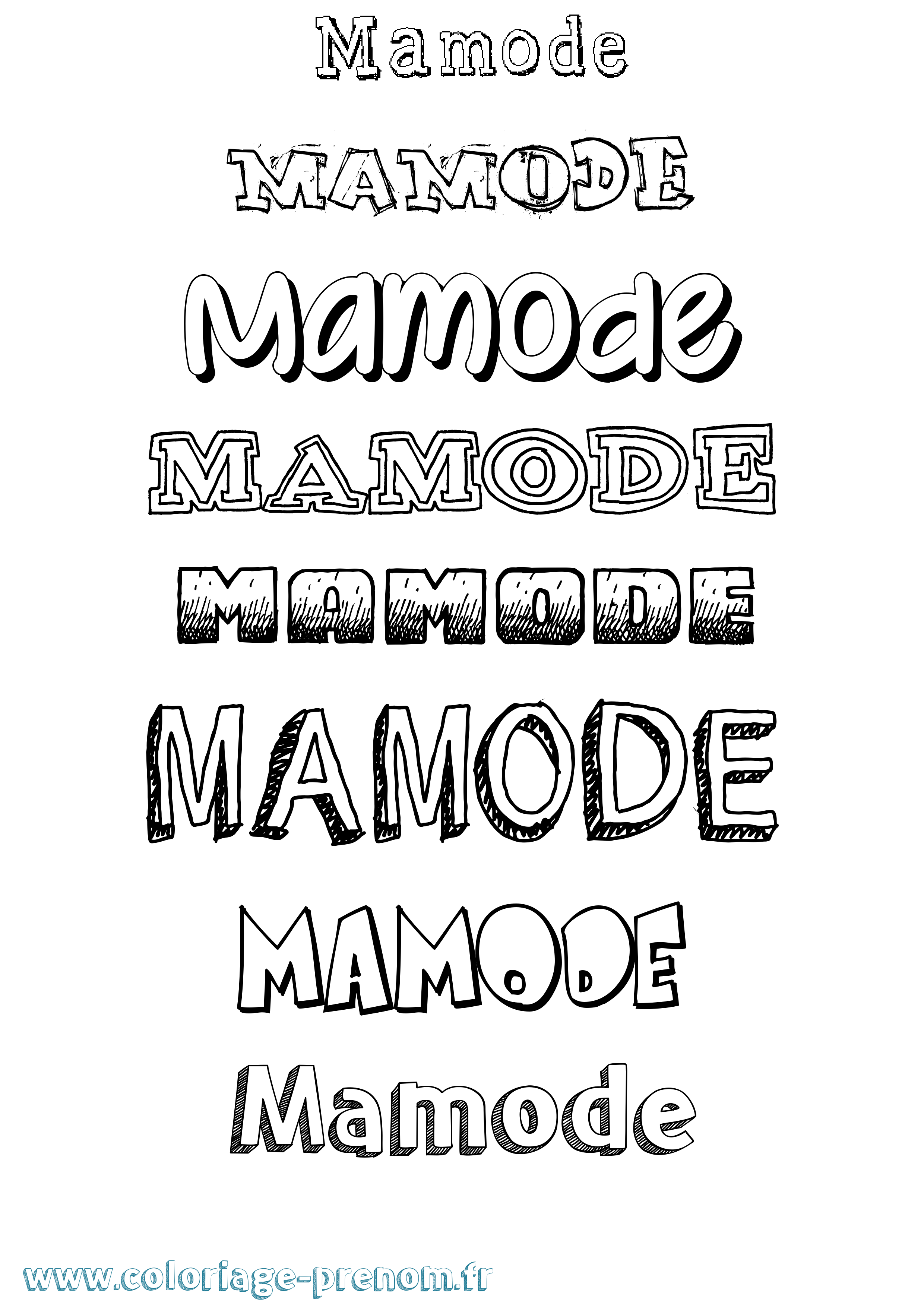 Coloriage Mamode Dessiné Coloriage prénom Mamode Dessiné