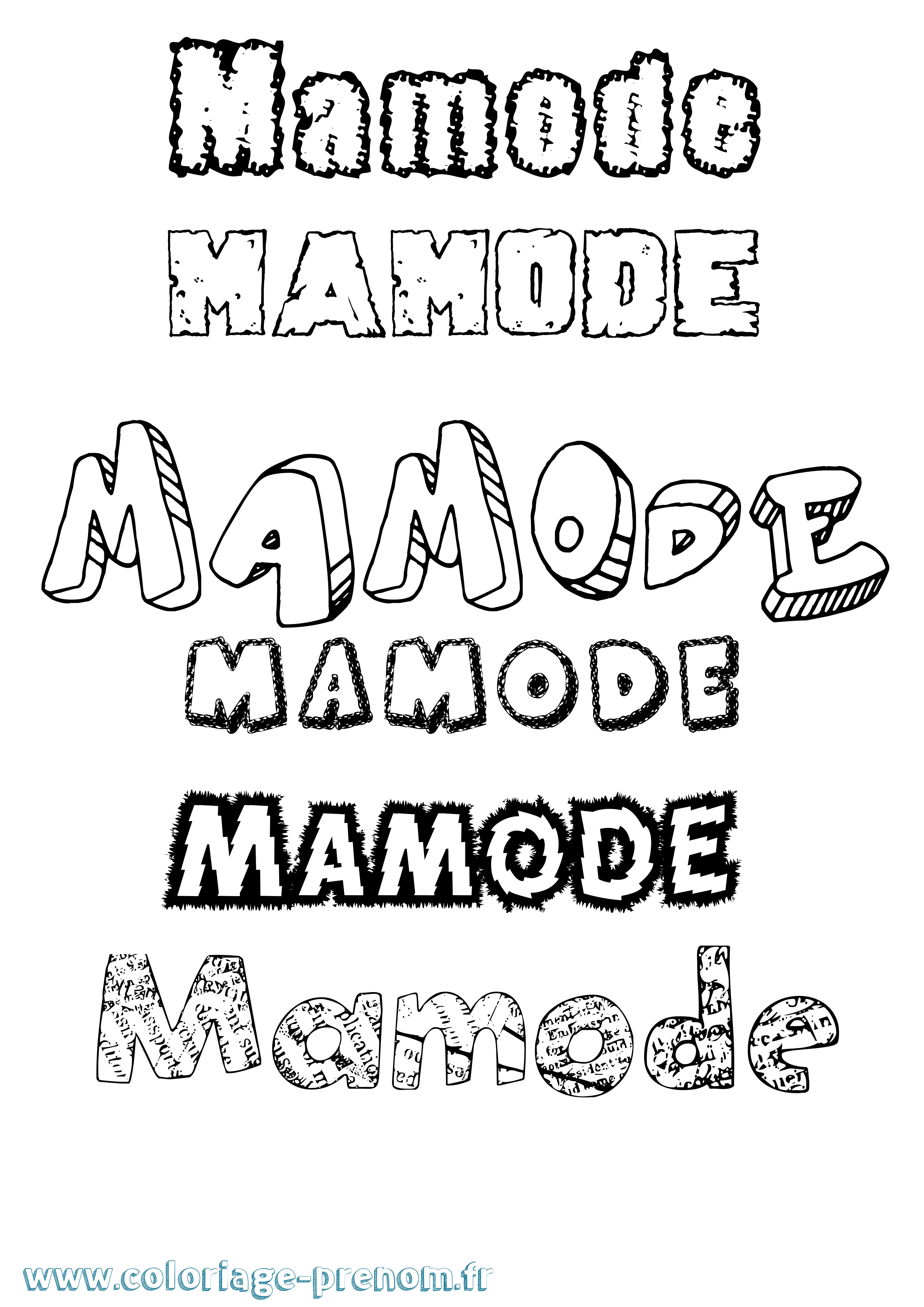 Coloriage Mamode Destructuré Coloriage prénom Mamode Destructuré