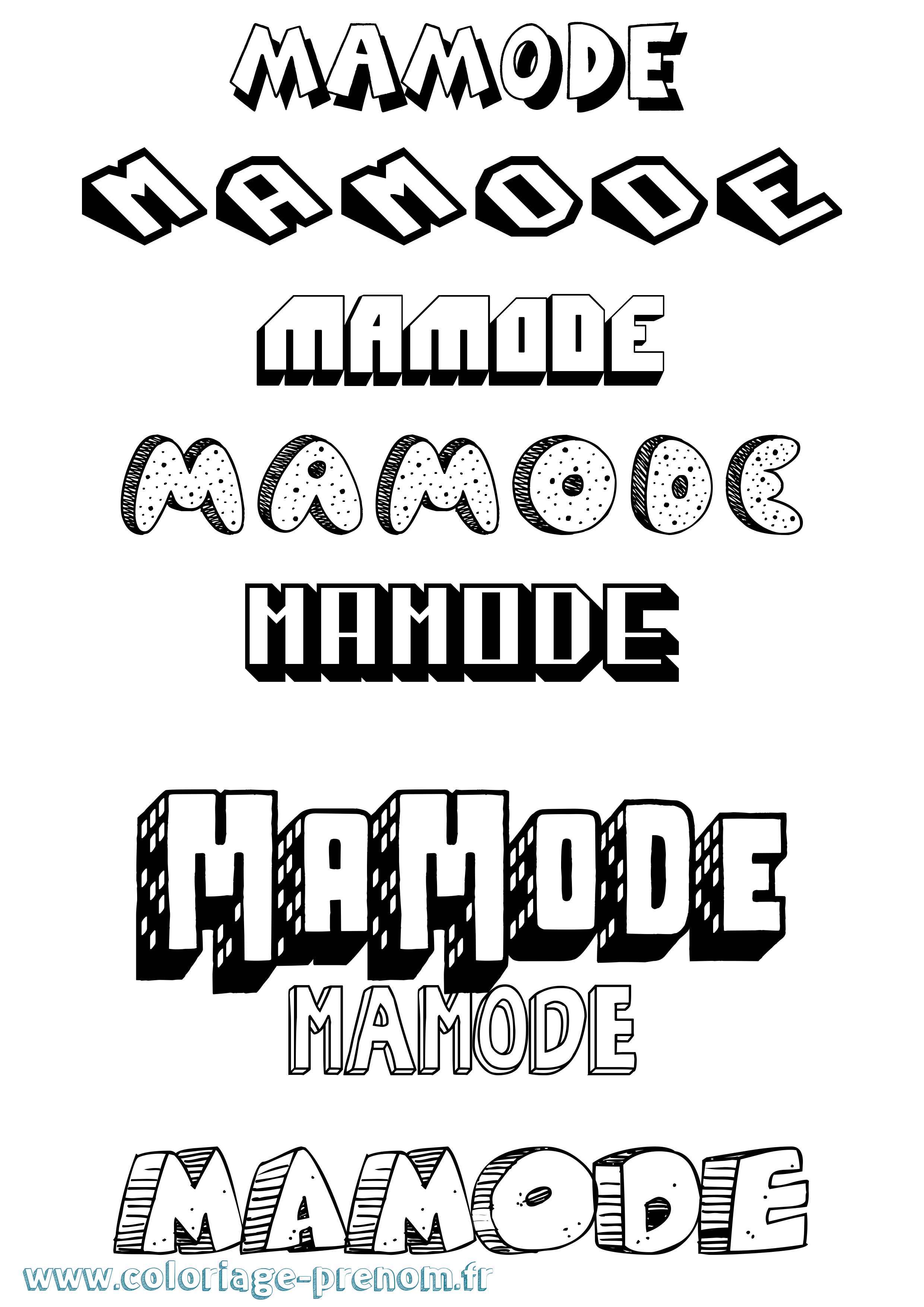 Coloriage Mamode Effet 3D Coloriage prénom Mamode Effet 3D