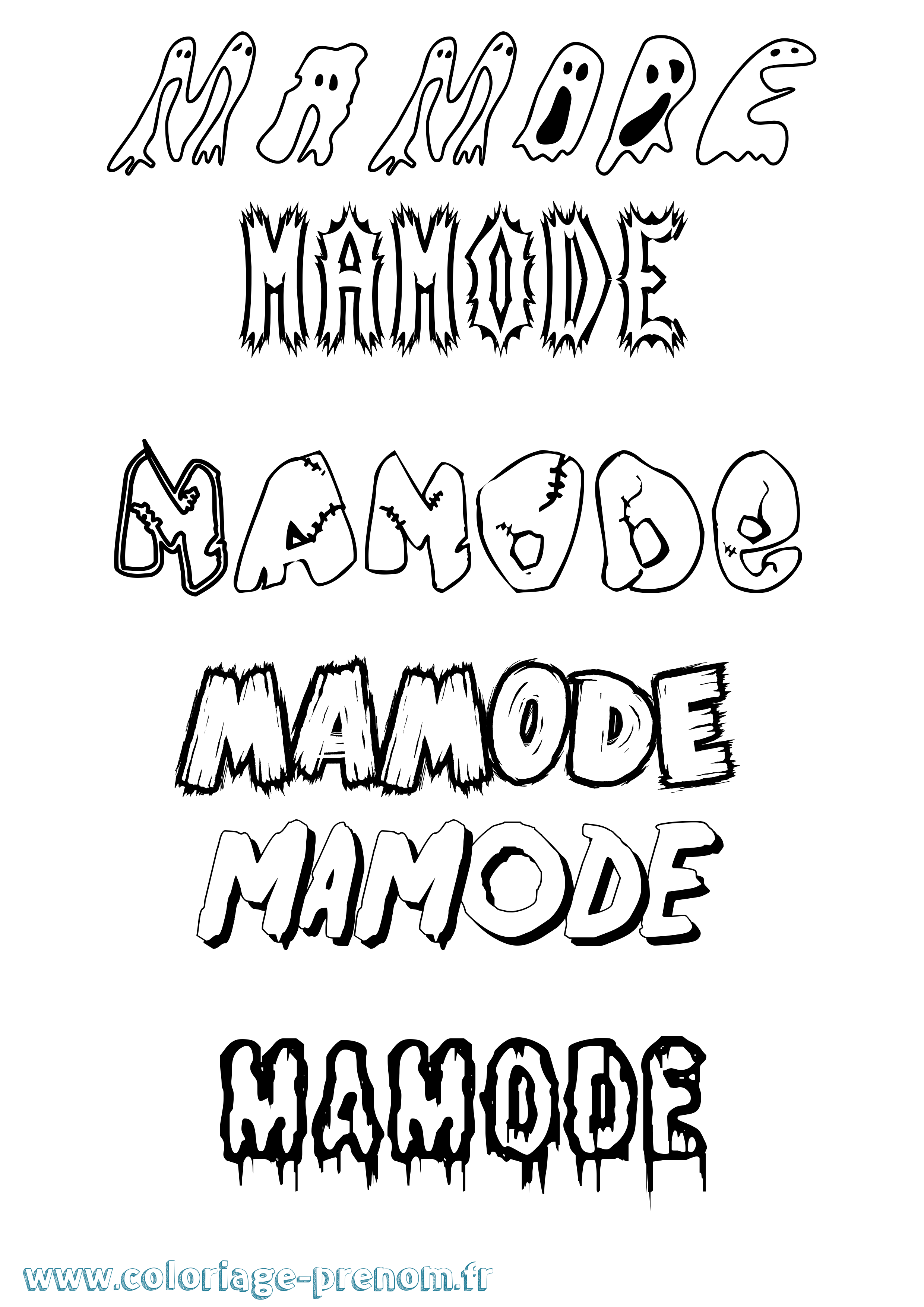 Coloriage Mamode Frisson Coloriage prénom Mamode Frisson