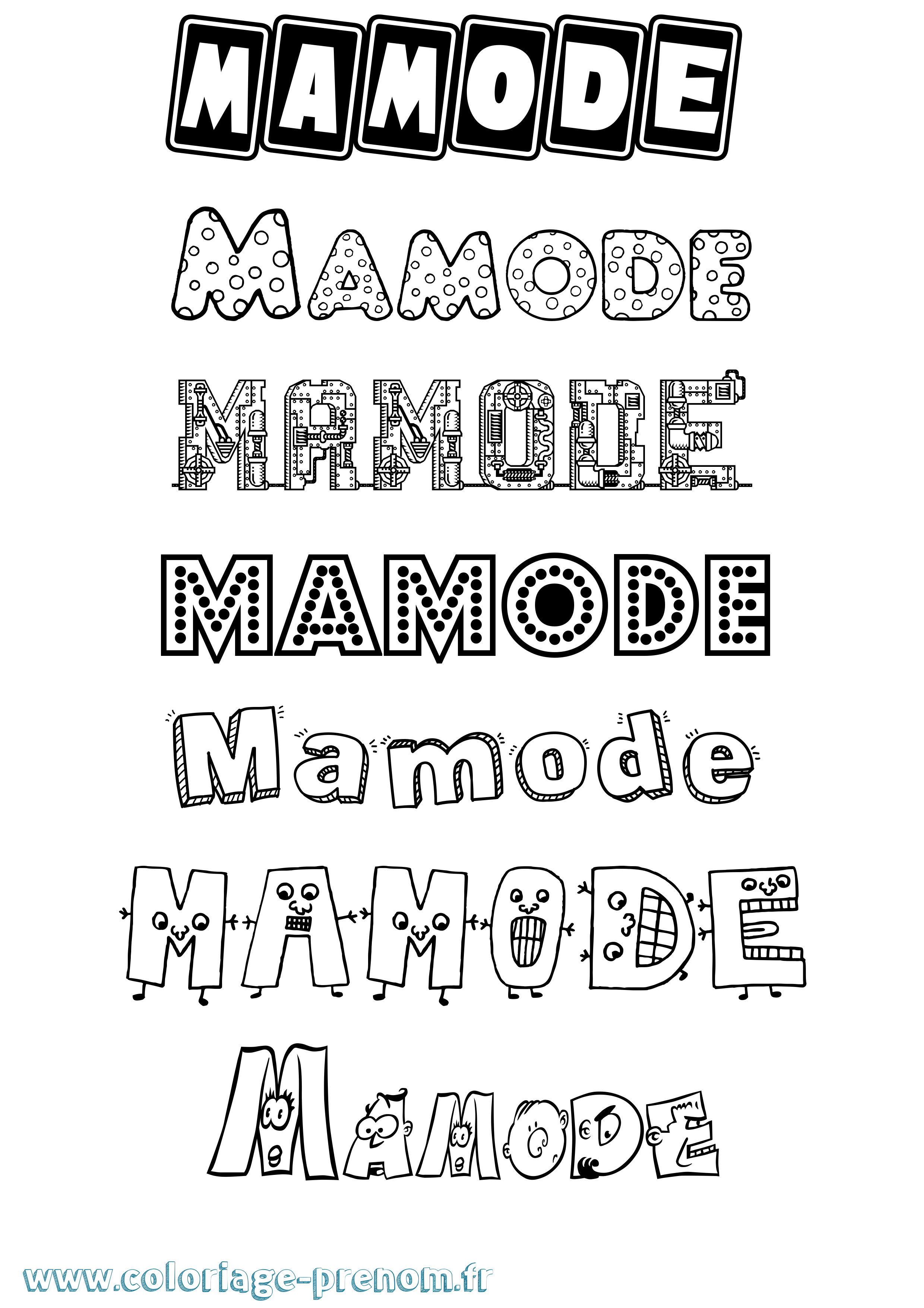 Coloriage Mamode Fun Coloriage prénom Mamode Fun