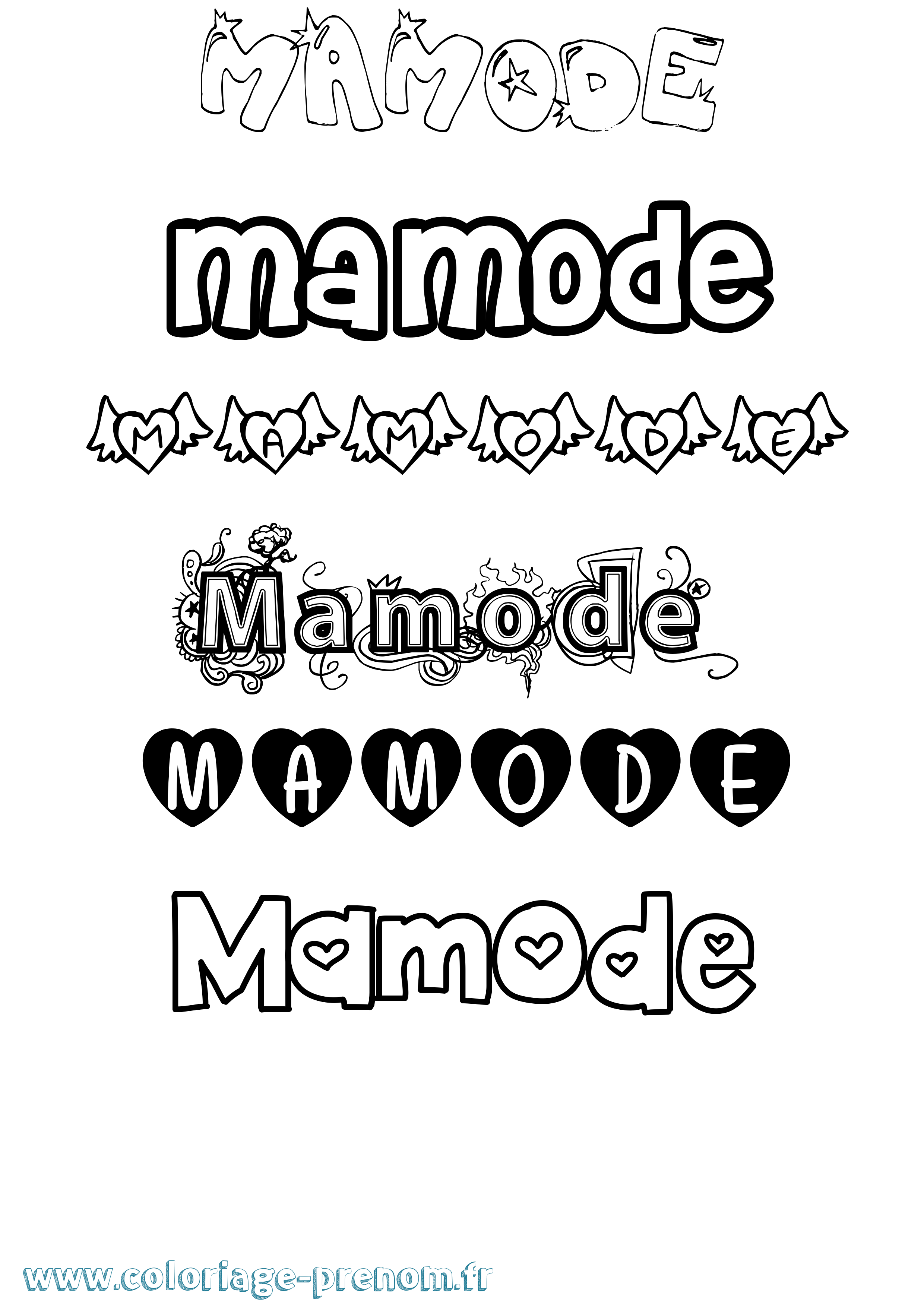 Coloriage Mamode Girly Coloriage prénom Mamode Girly