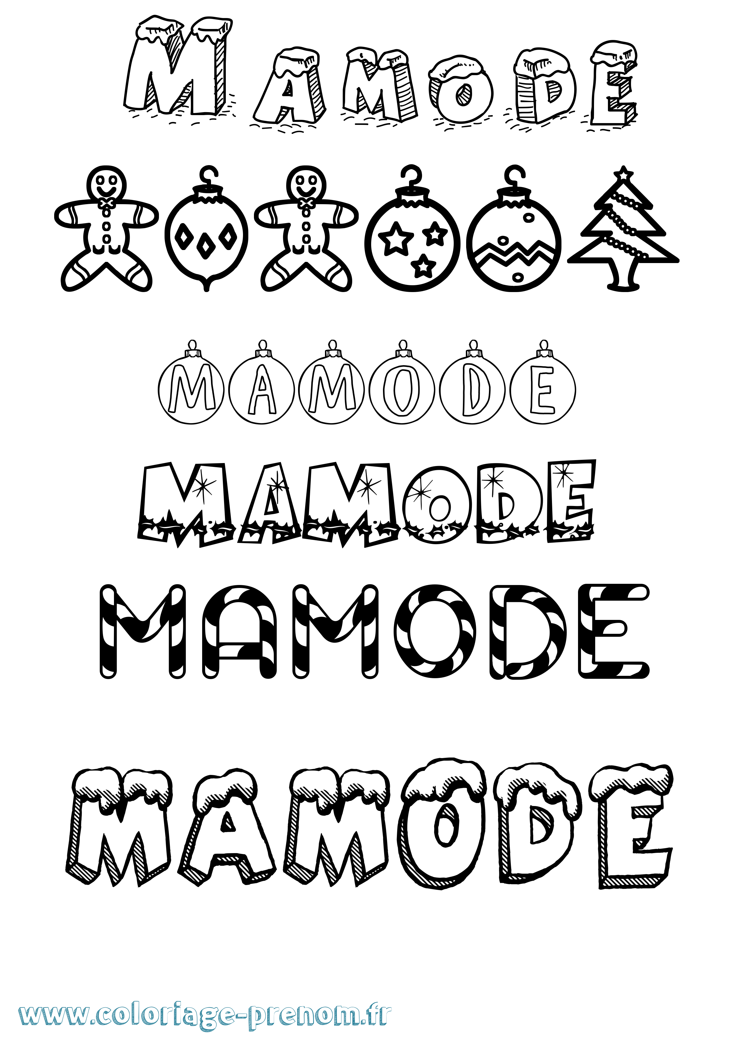 Coloriage Mamode Noël Coloriage prénom Mamode Noël