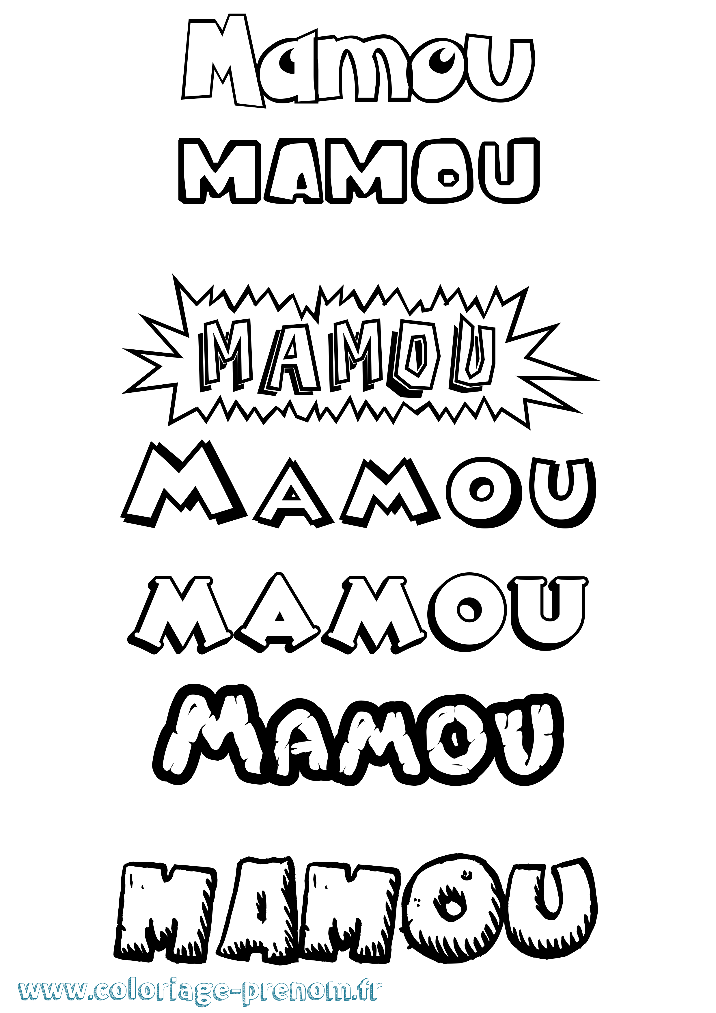 Coloriage Mamou Dessin Animé Coloriage prénom Mamou Dessin Animé