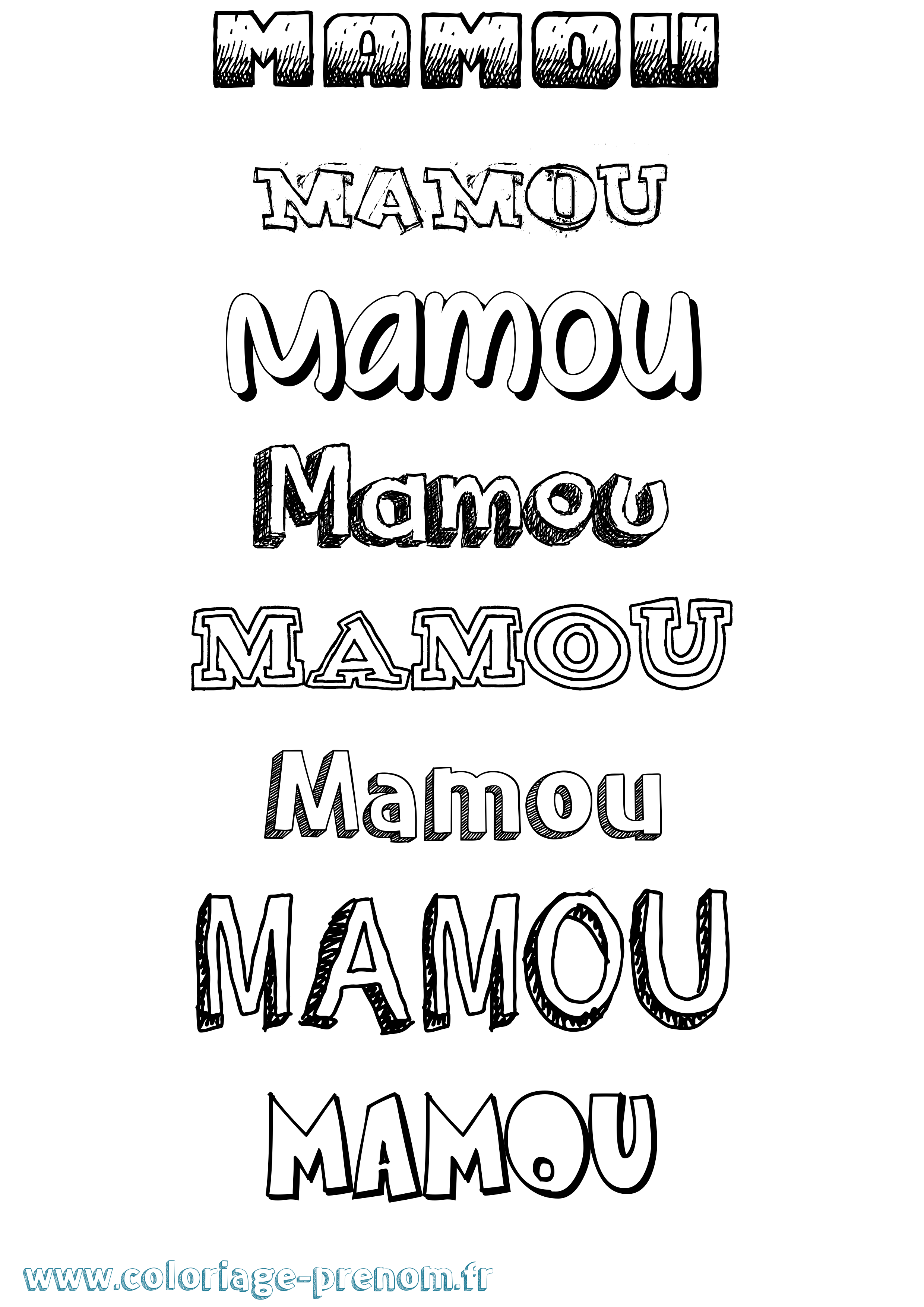 Coloriage Mamou Dessiné Coloriage prénom Mamou Dessiné