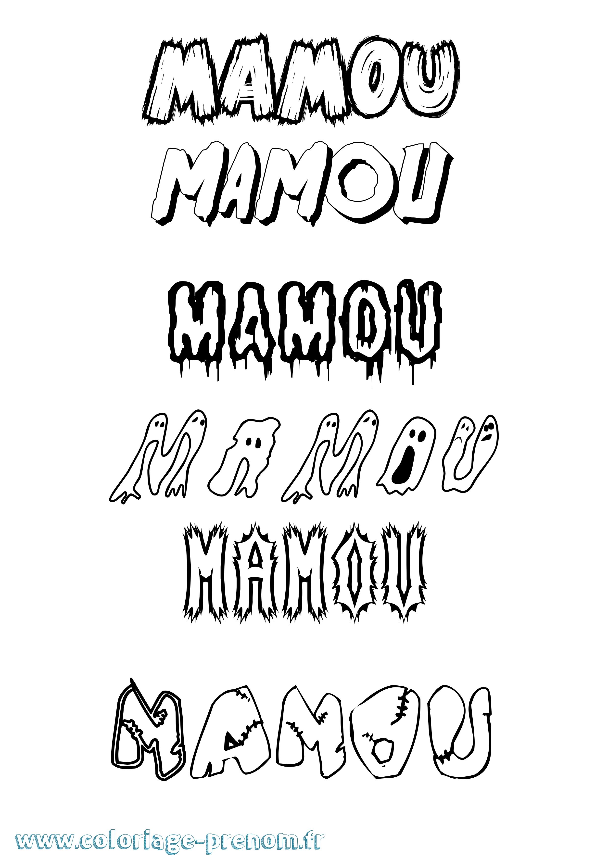 Coloriage Mamou Frisson Coloriage prénom Mamou Frisson