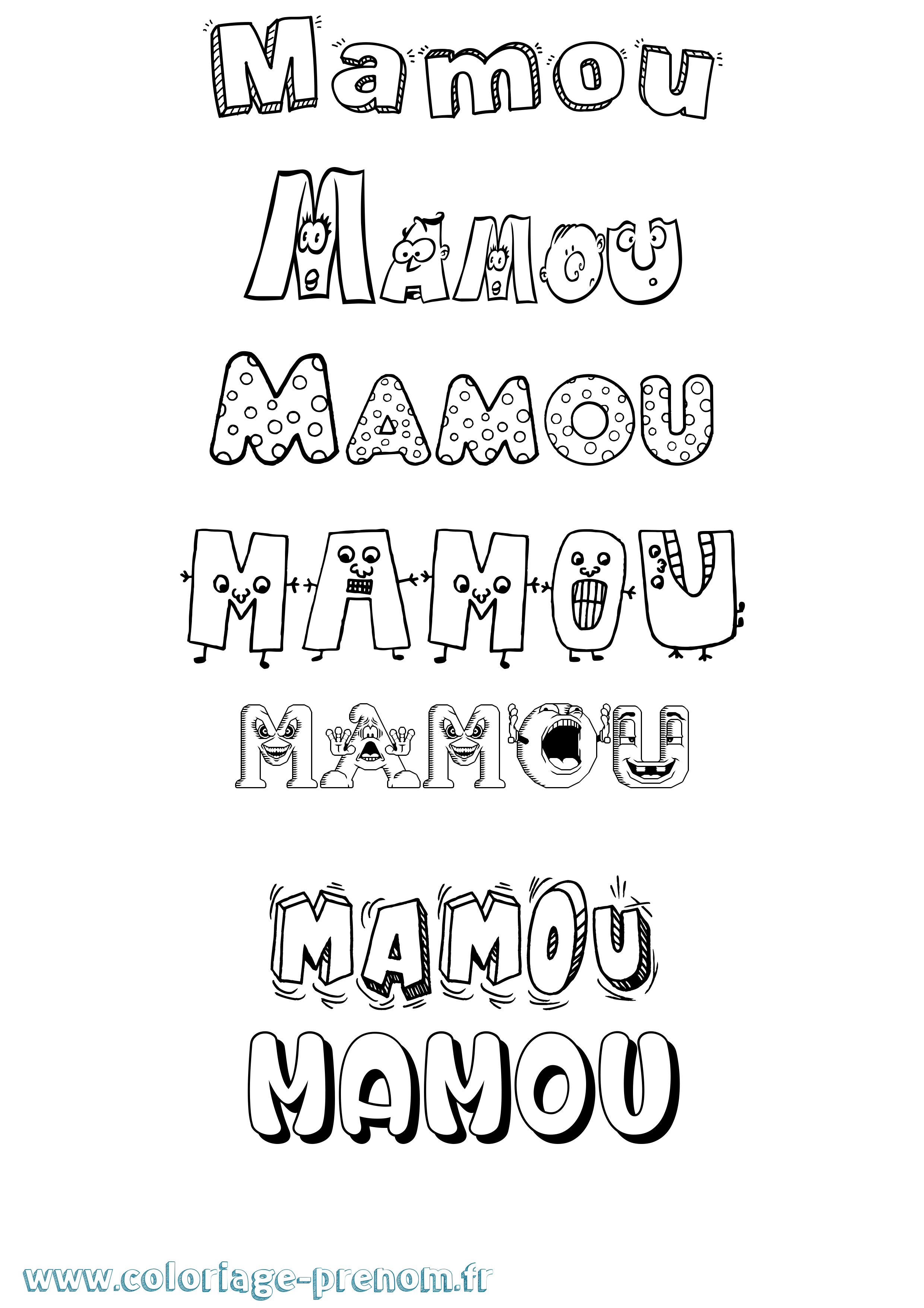 Coloriage Mamou Fun Coloriage prénom Mamou Fun