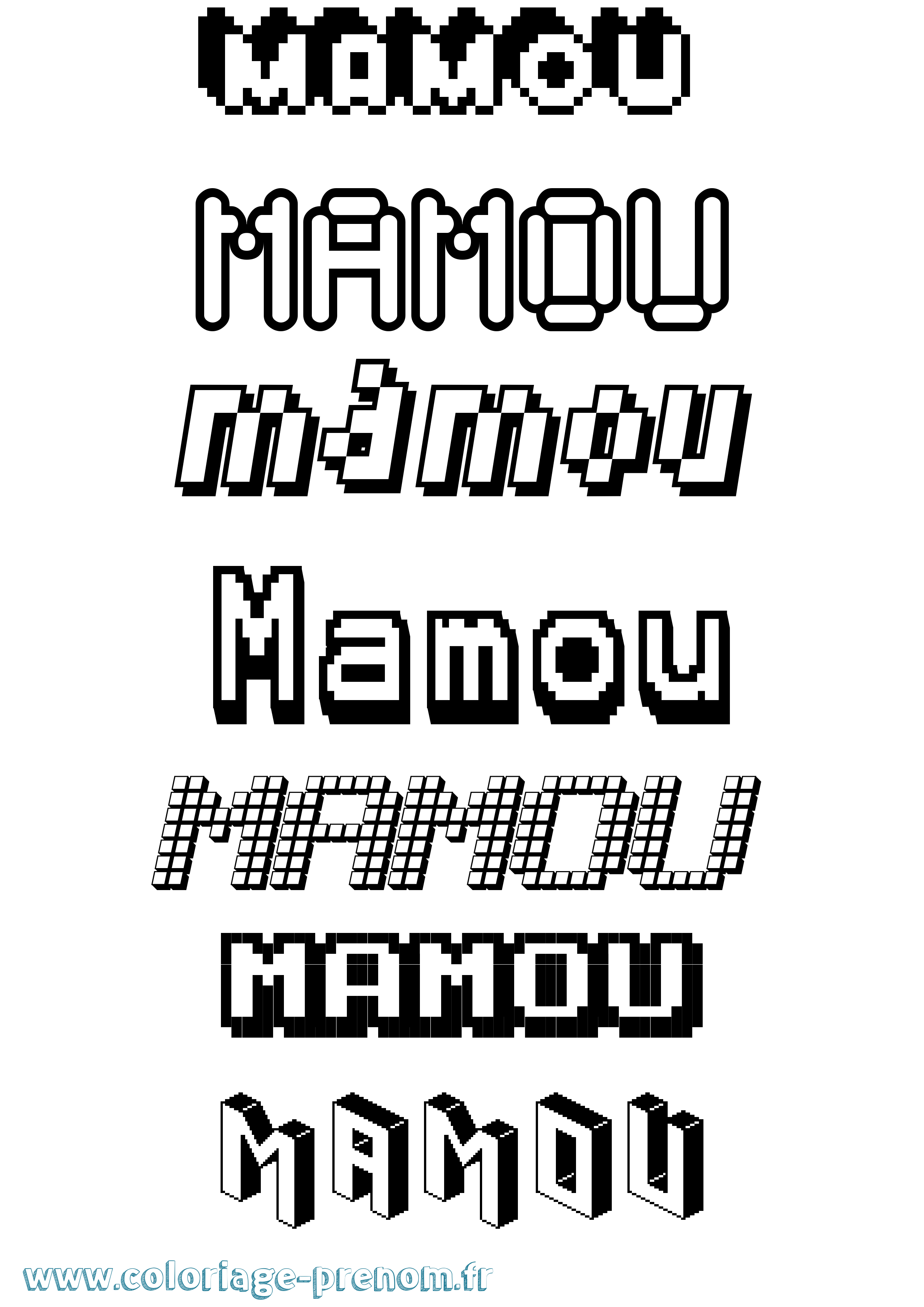 Coloriage Mamou Pixel Coloriage prénom Mamou Pixel