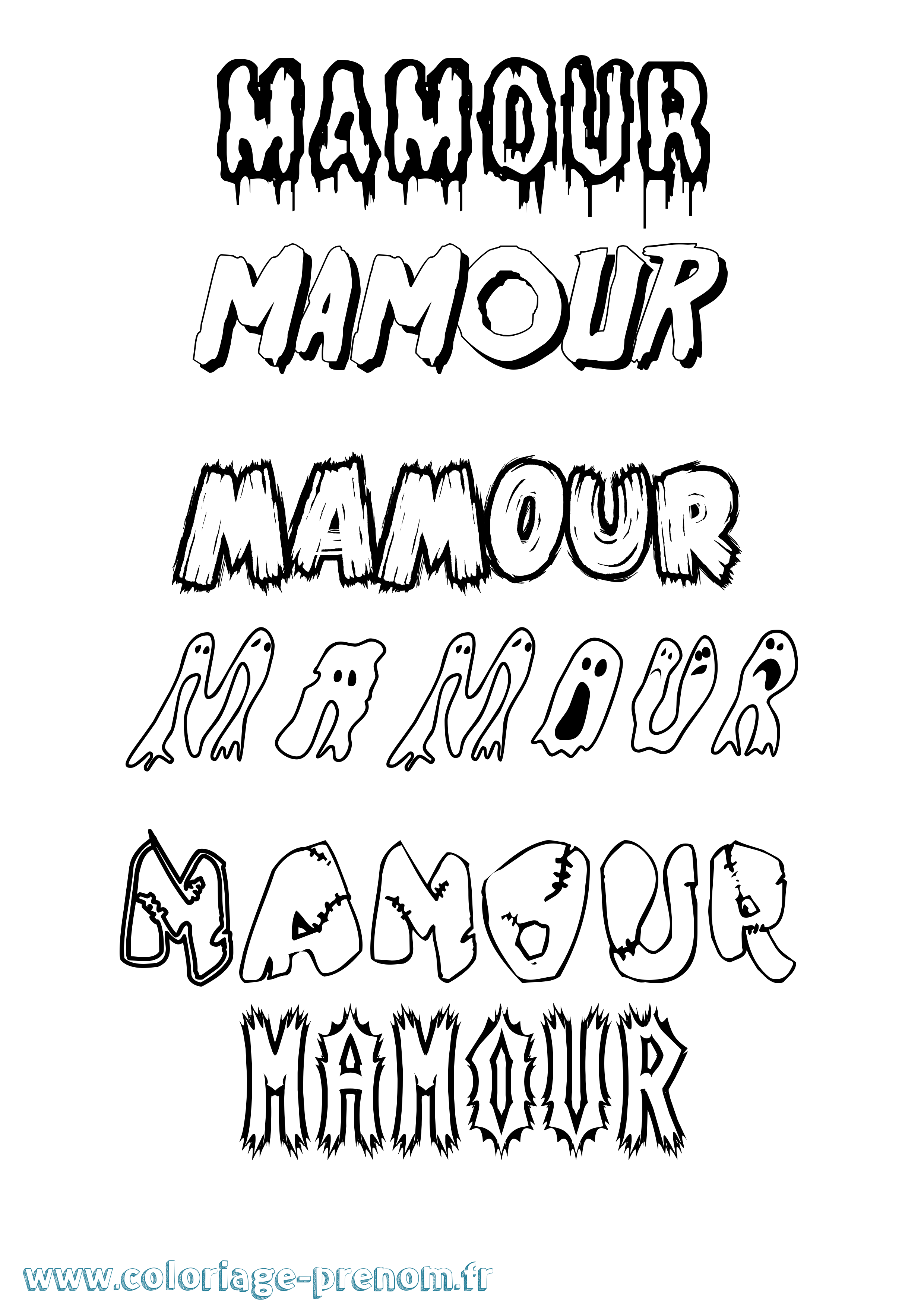 Coloriage Mamour Frisson Coloriage prénom Mamour Frisson