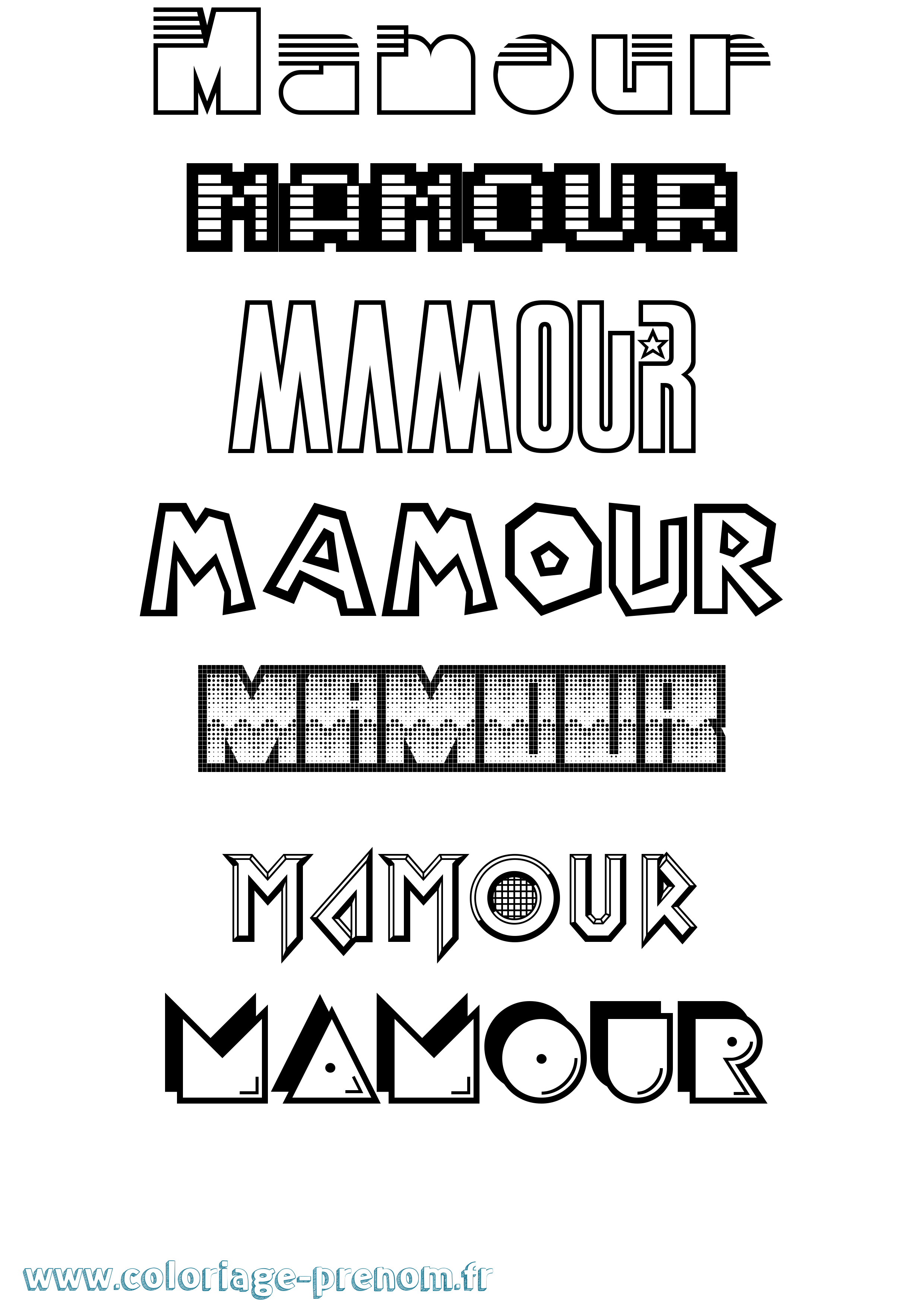 Coloriage Mamour Jeux Vidéos Coloriage prénom Mamour Jeux Vidéos