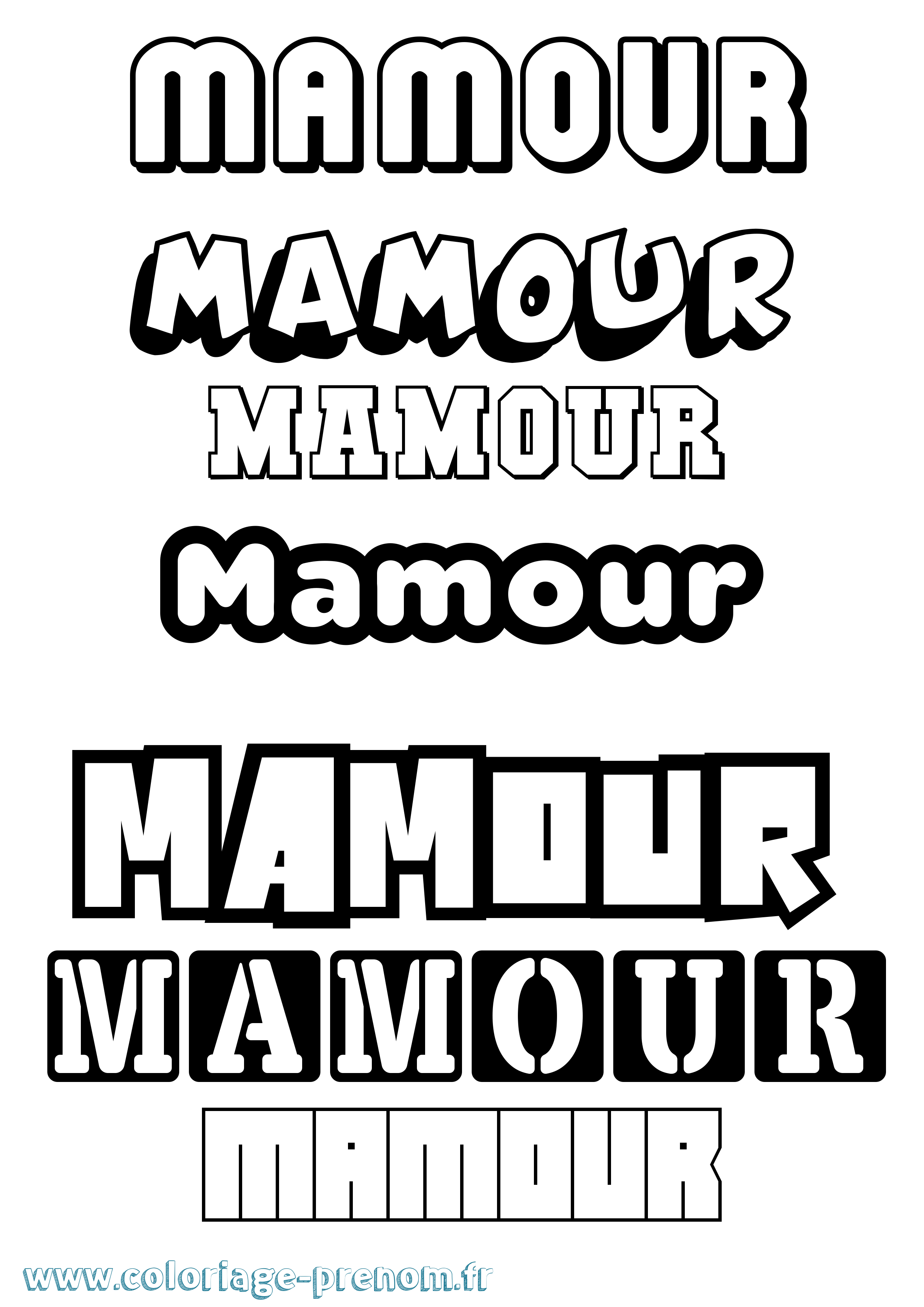 Coloriage Mamour Simple Coloriage prénom Mamour Simple