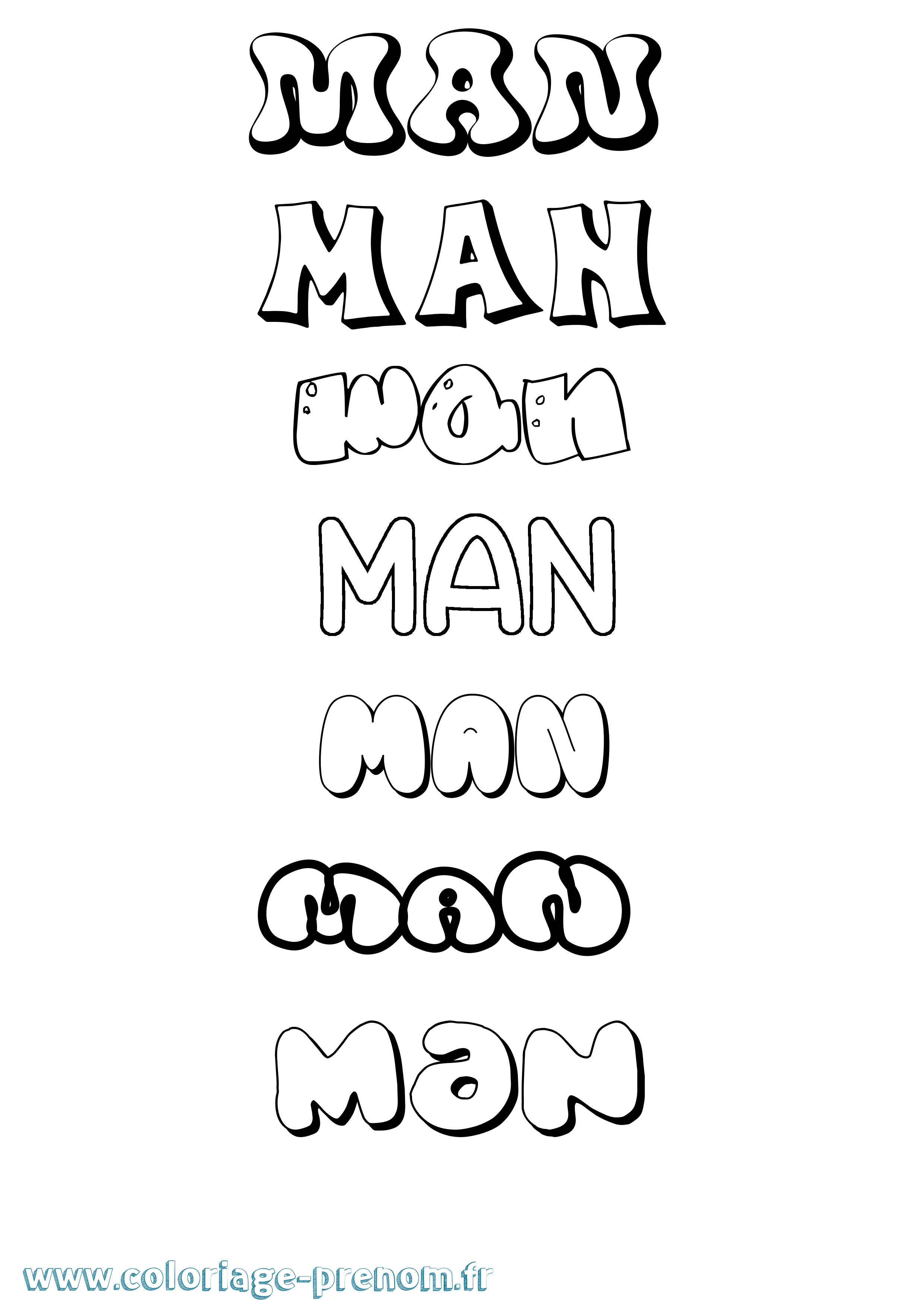 Coloriage Man Bubble Coloriage prénom Man Bubble