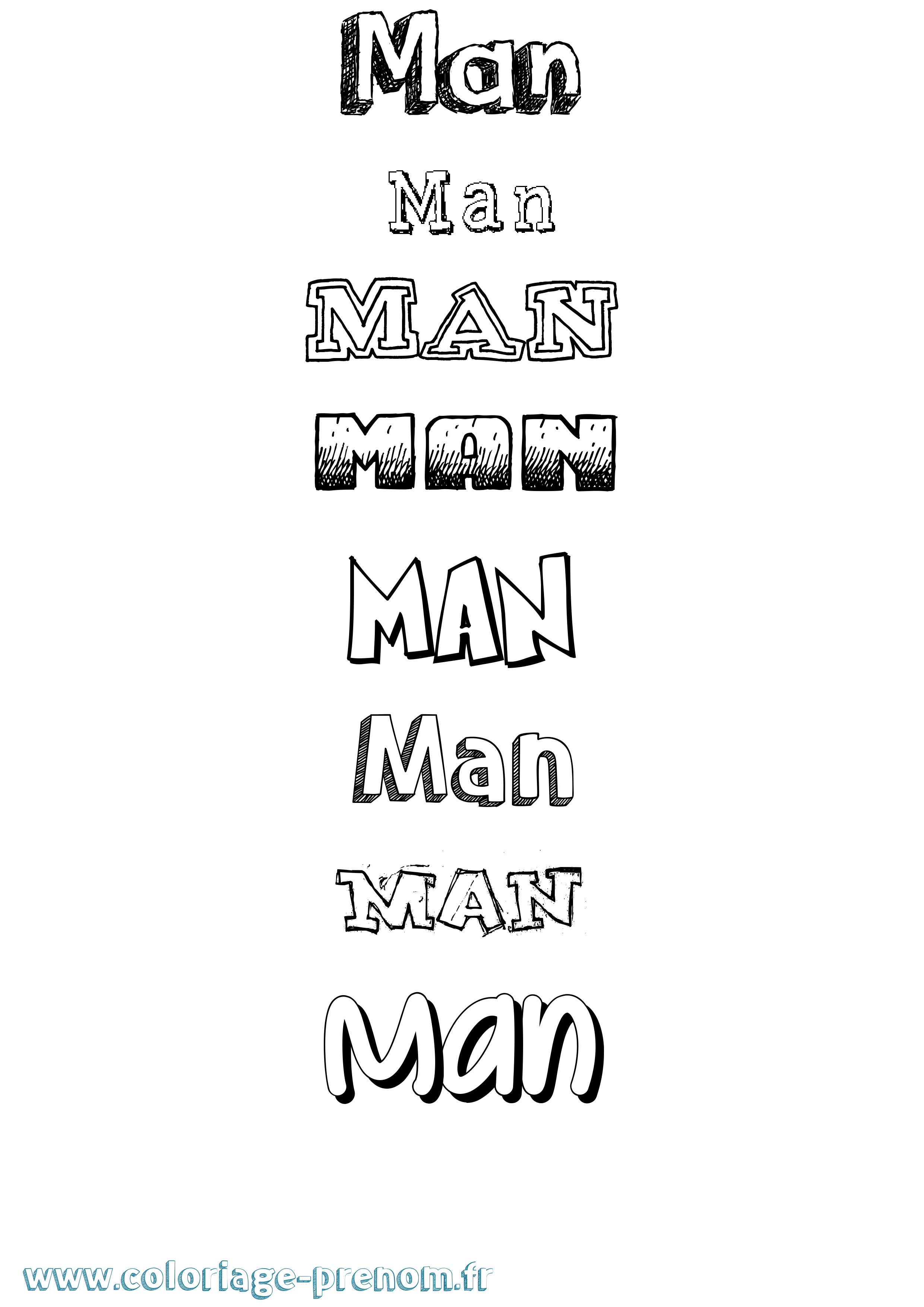 Coloriage Man Dessiné Coloriage prénom Man Dessiné