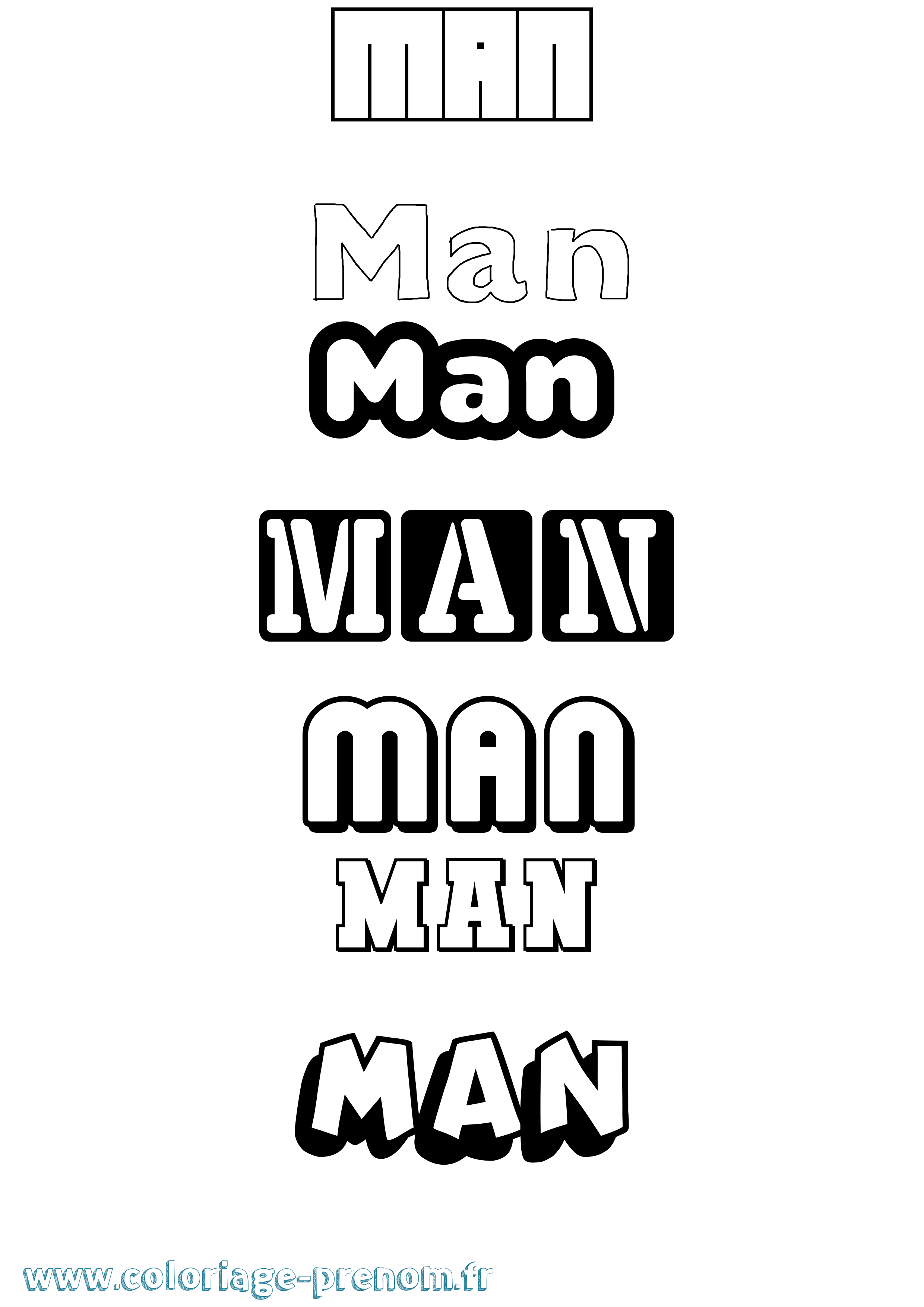 Coloriage Man Simple Coloriage prénom Man Simple