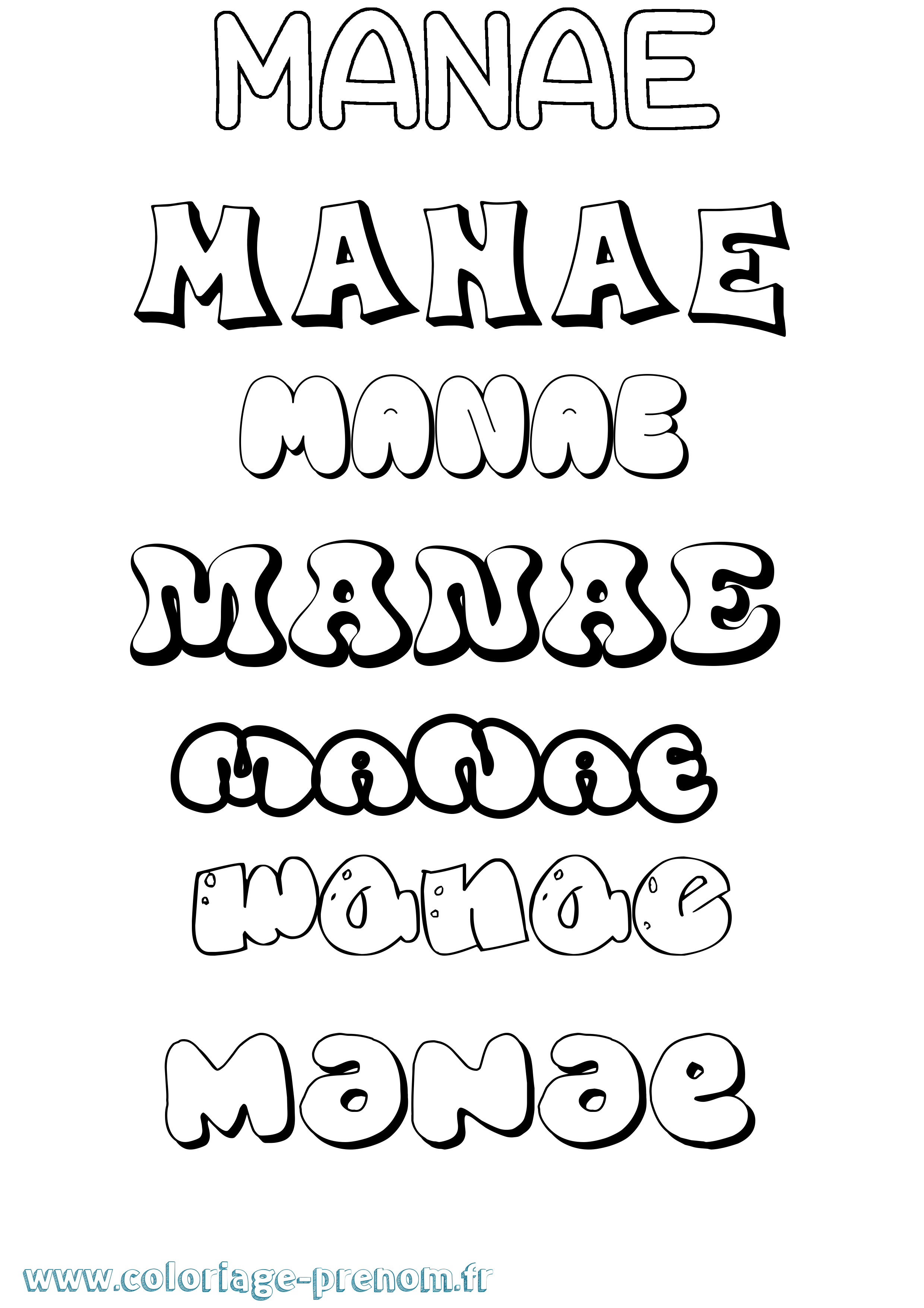 Coloriage Manae Bubble Coloriage prénom Manae Bubble