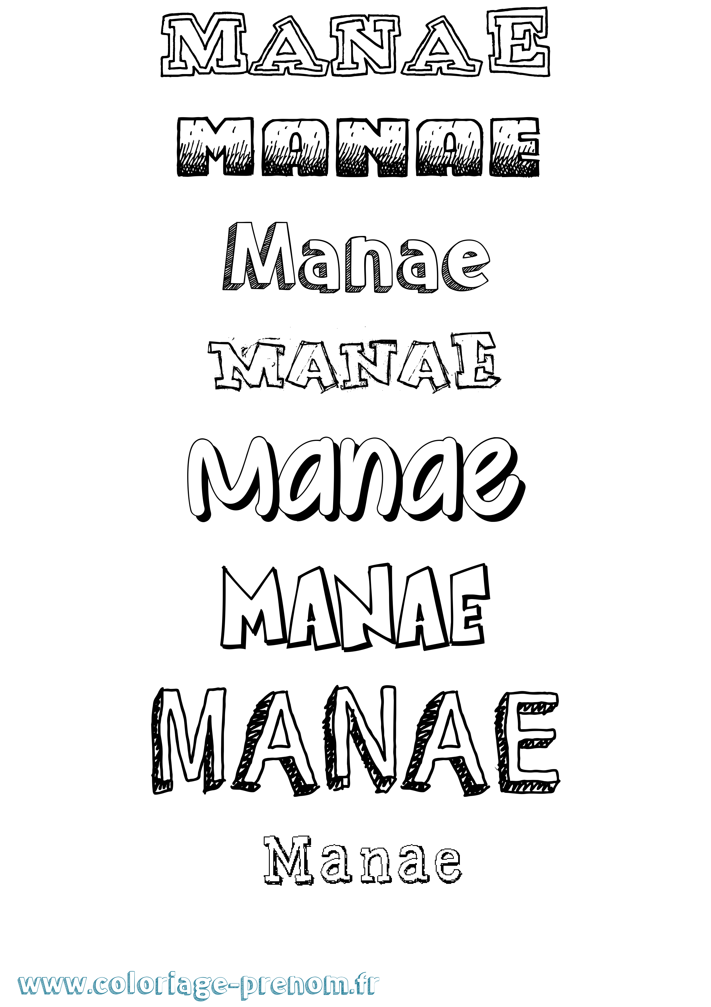 Coloriage Manae Dessiné Coloriage prénom Manae Dessiné