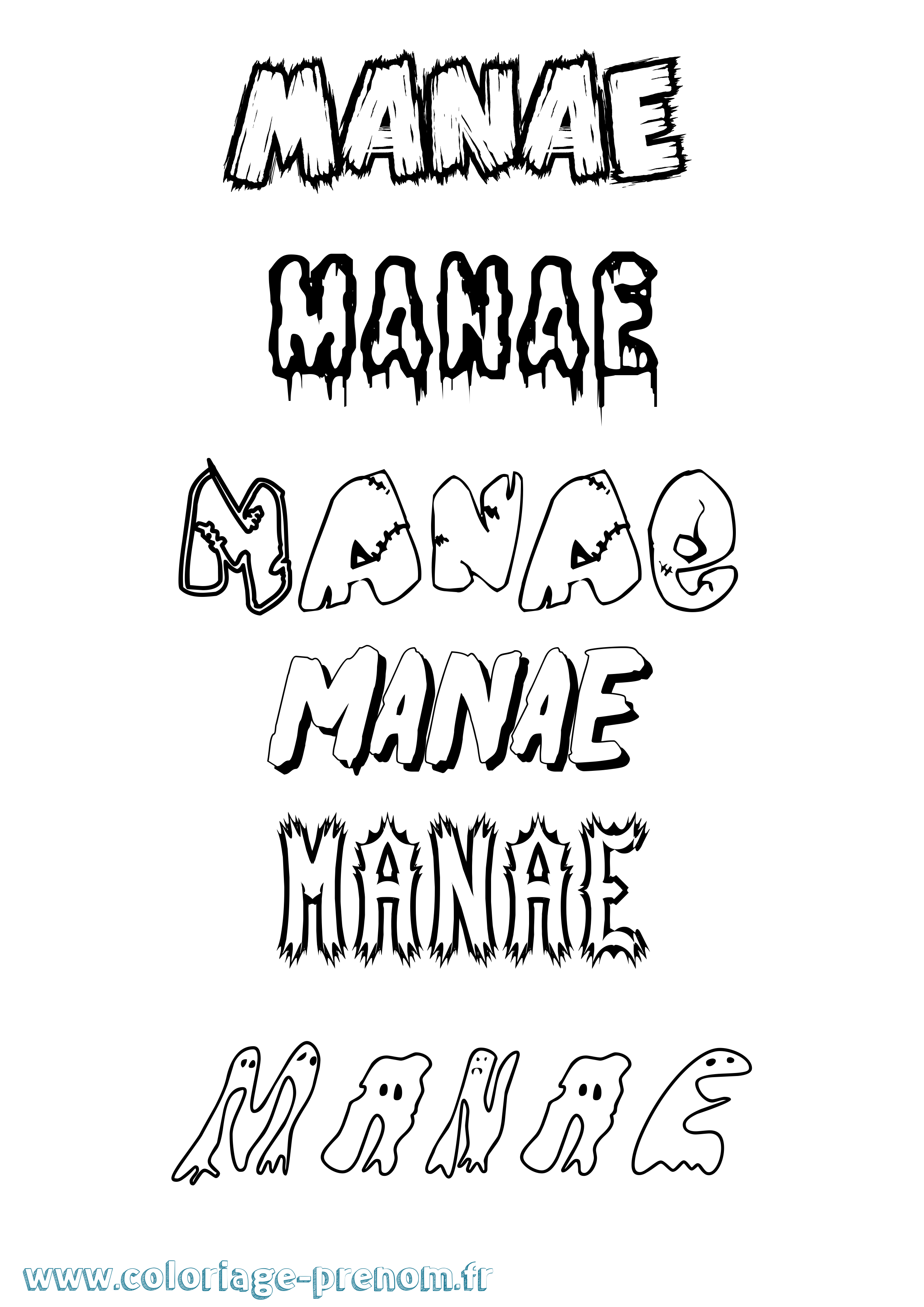 Coloriage Manae Frisson Coloriage prénom Manae Frisson