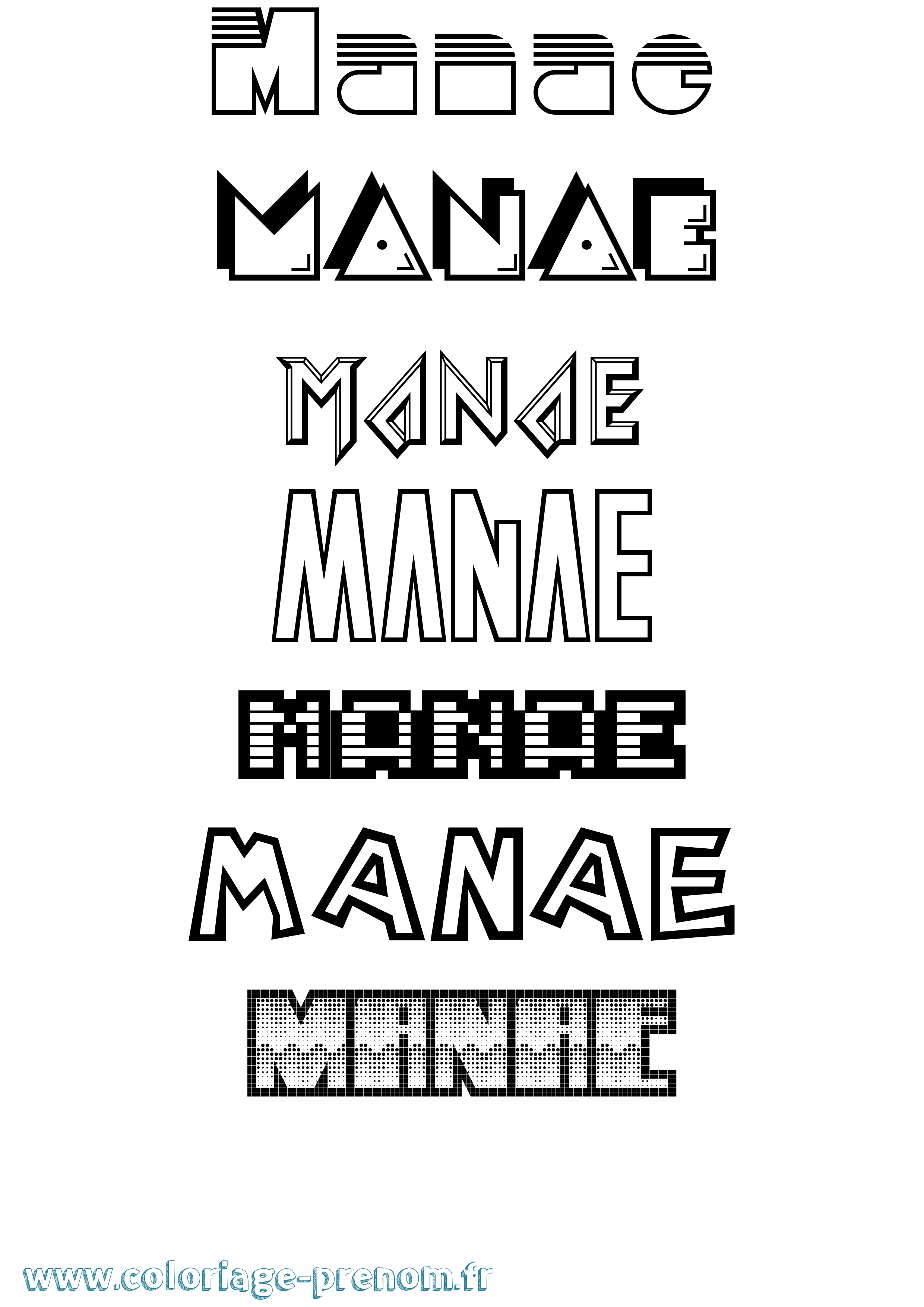 Coloriage Manae Jeux Vidéos Coloriage prénom Manae Jeux Vidéos