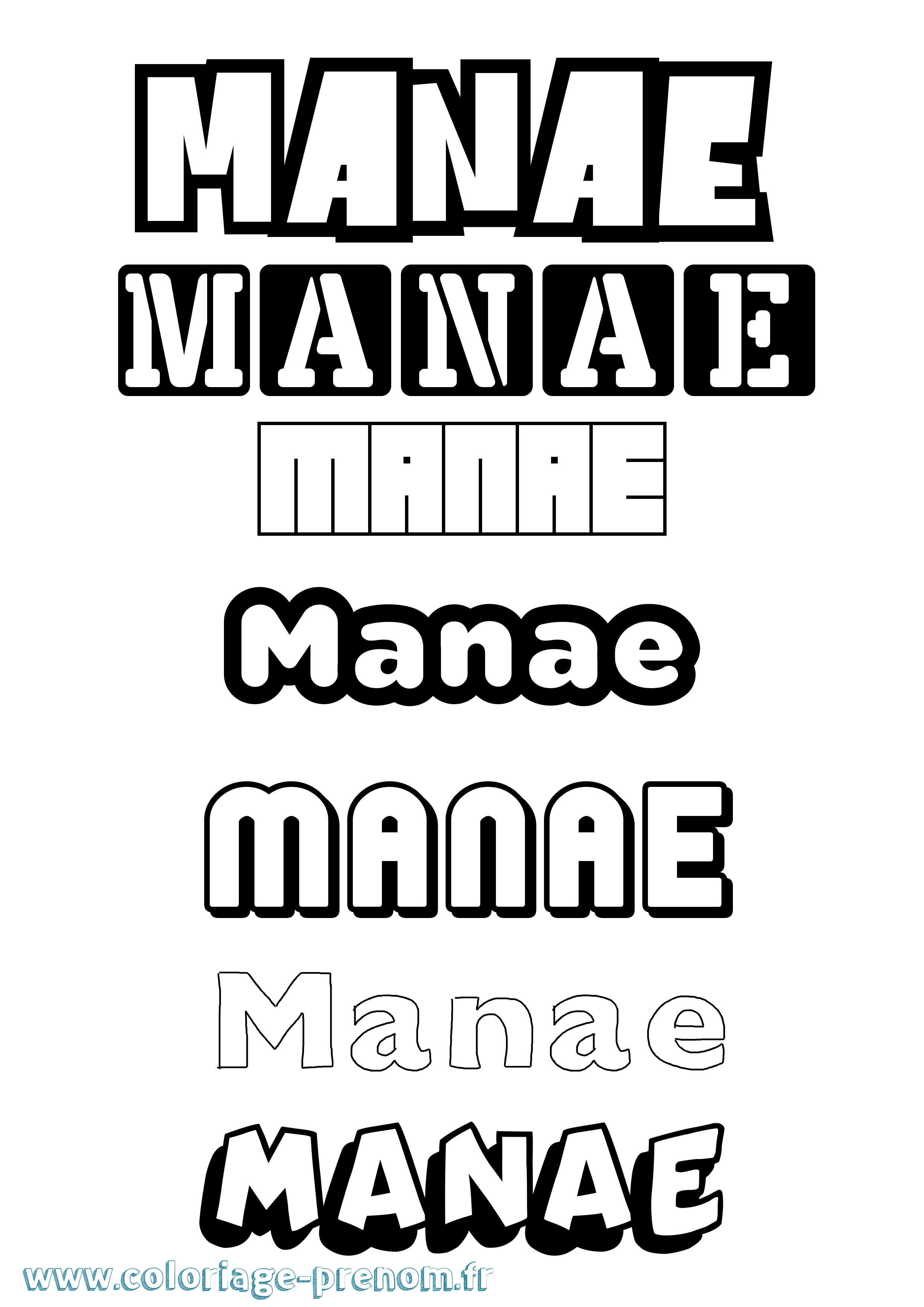Coloriage Manae Simple Coloriage prénom Manae Simple