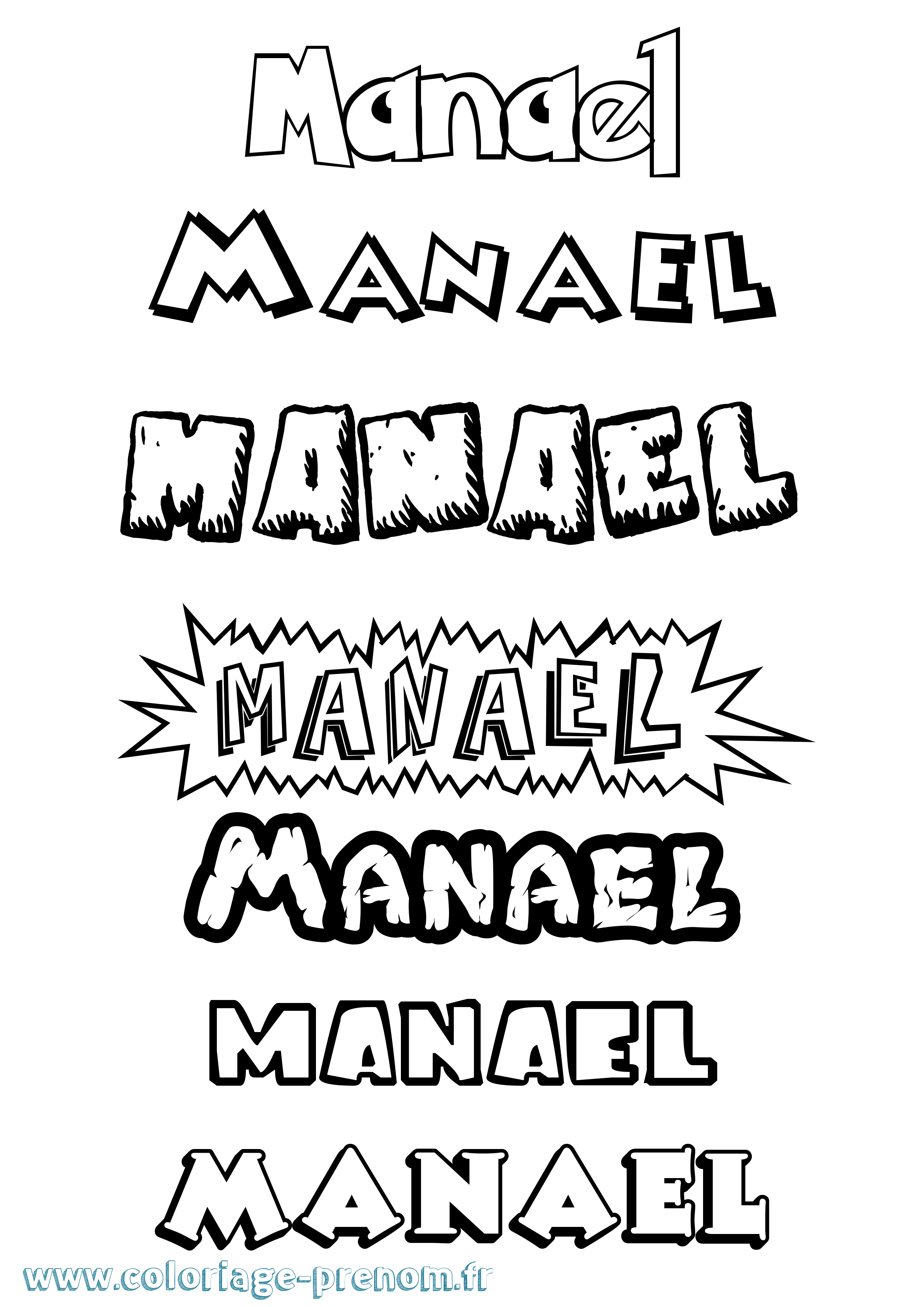 Coloriage Manael Dessin Animé Coloriage prénom Manael Dessin Animé