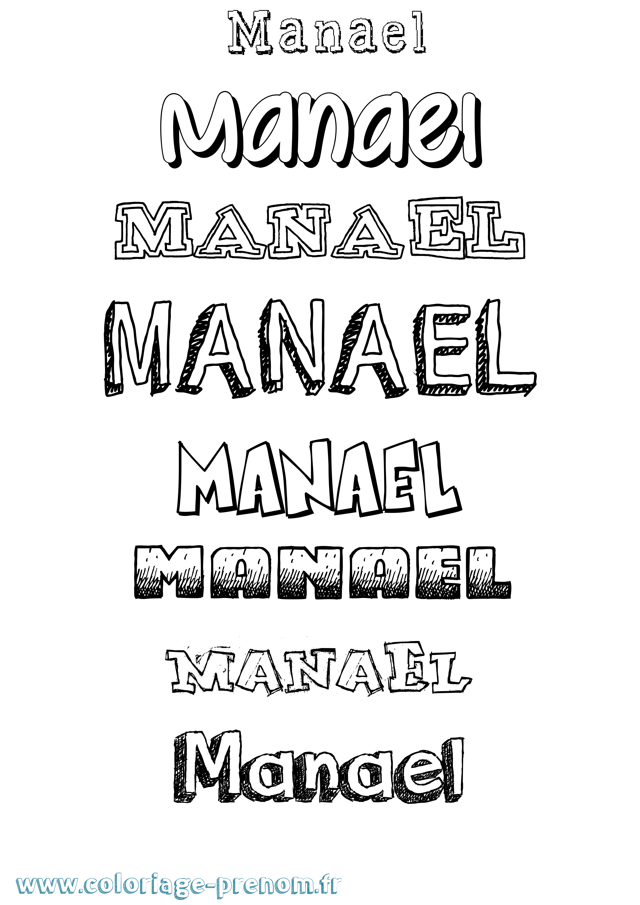 Coloriage Manael Dessiné Coloriage prénom Manael Dessiné