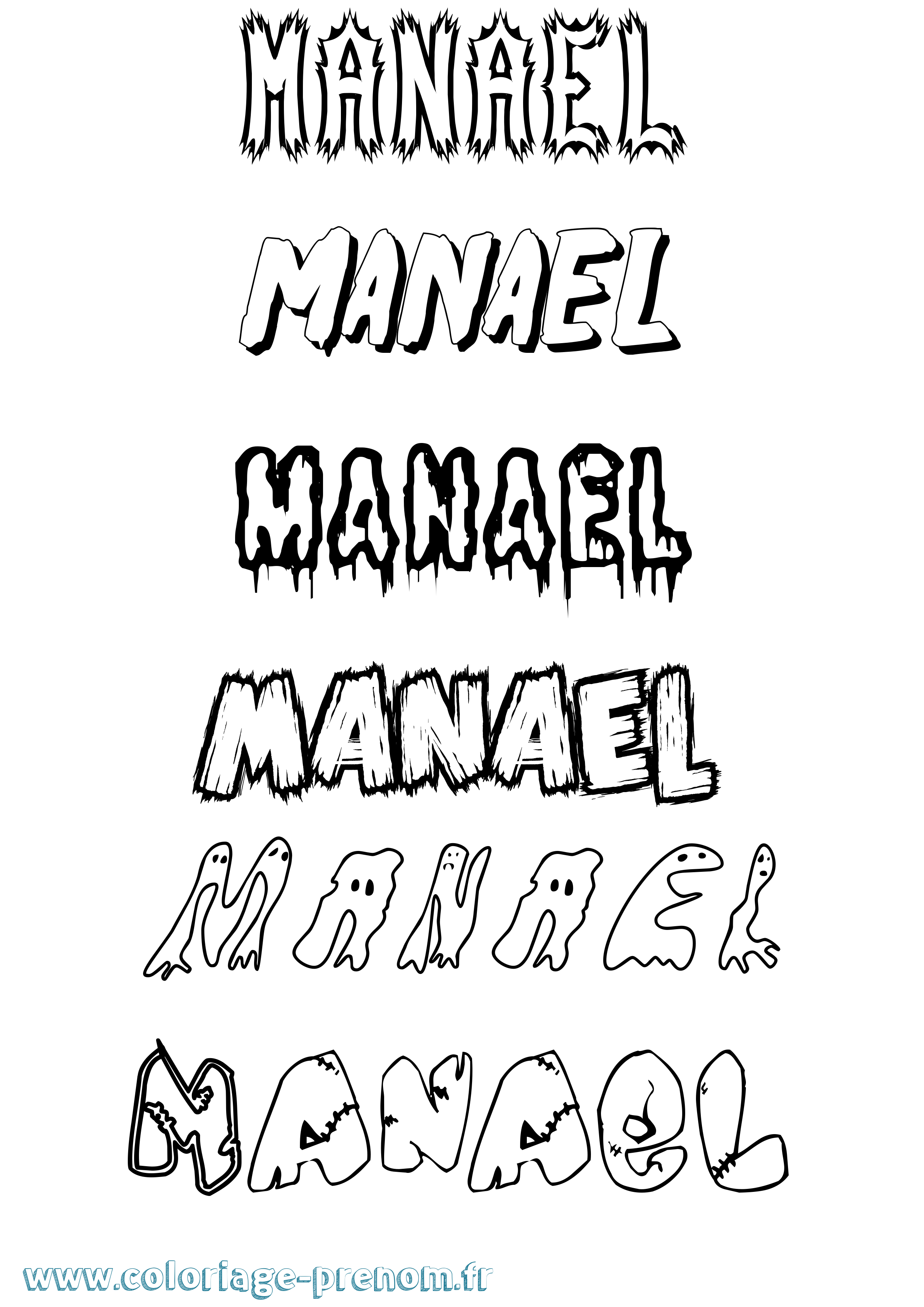 Coloriage Manael Frisson Coloriage prénom Manael Frisson