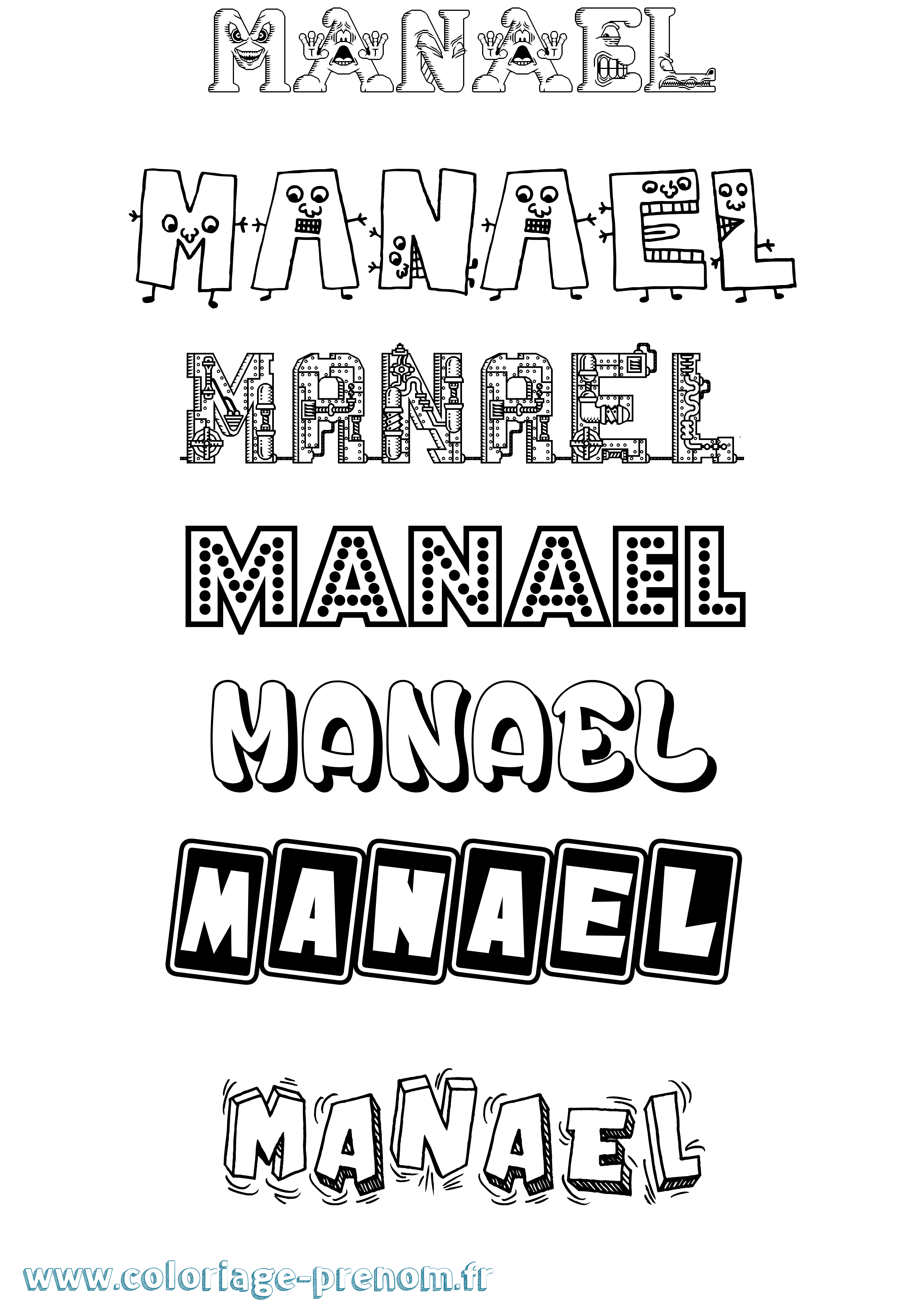 Coloriage Manael Fun Coloriage prénom Manael Fun