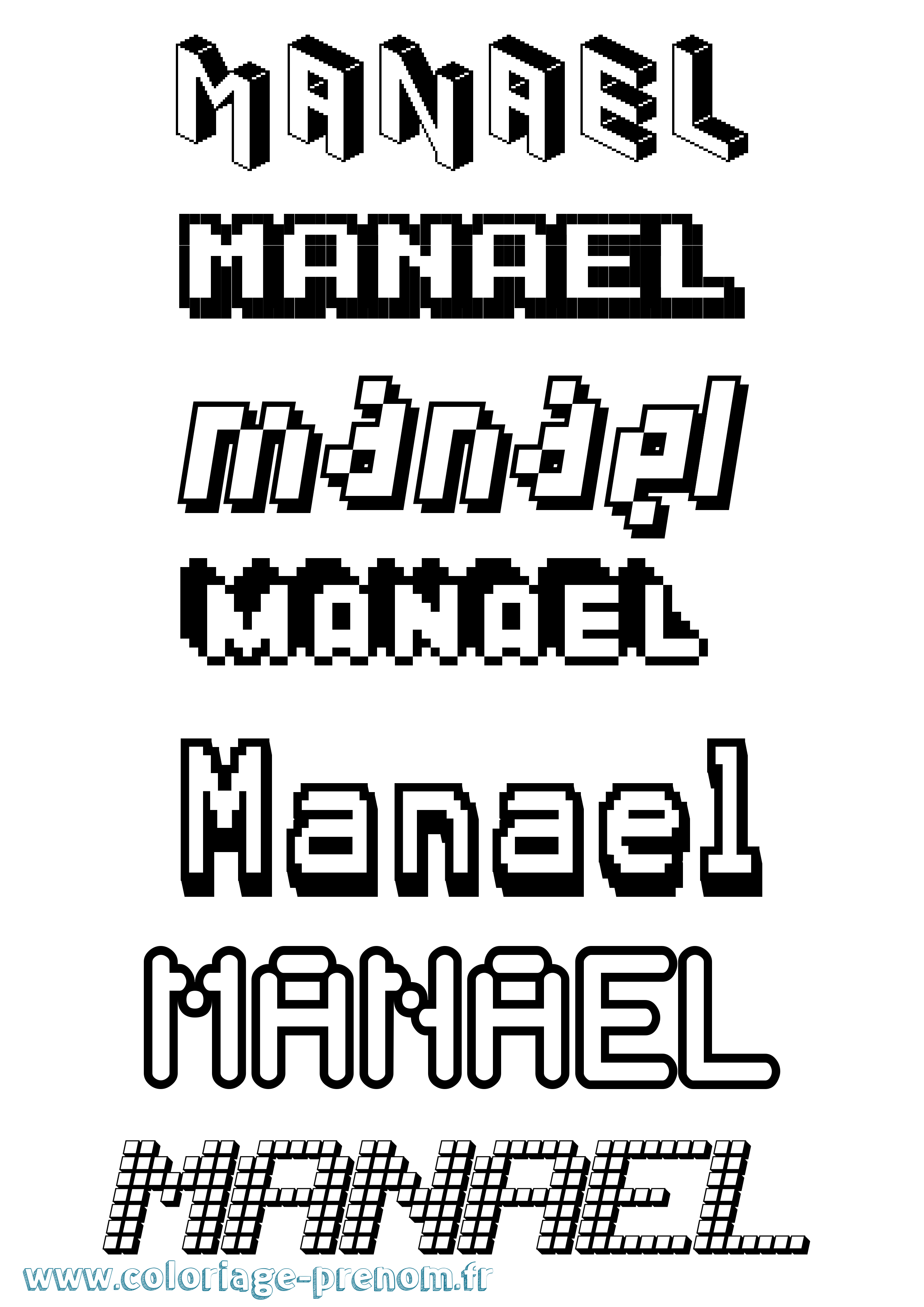 Coloriage Manael Pixel Coloriage prénom Manael Pixel